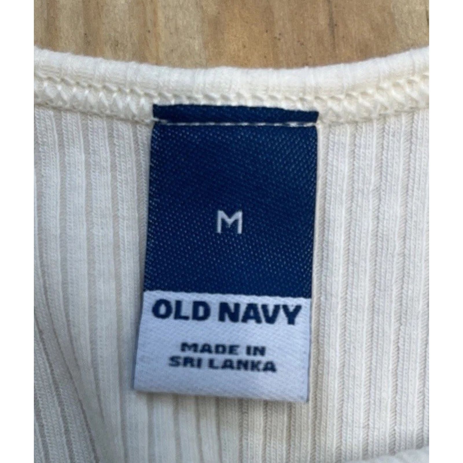 Old Navy Old Navy Rib Knit Cotton Blend White Body Suit Size M Size M / US 6-8 / IT 42-44 - 4 Thumbnail