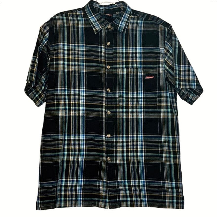 Dickies Dickies Black Blue Plaid Short Sleeve Button Down Shirt M Size US M / EU 48-50 / 2 - 4 Thumbnail