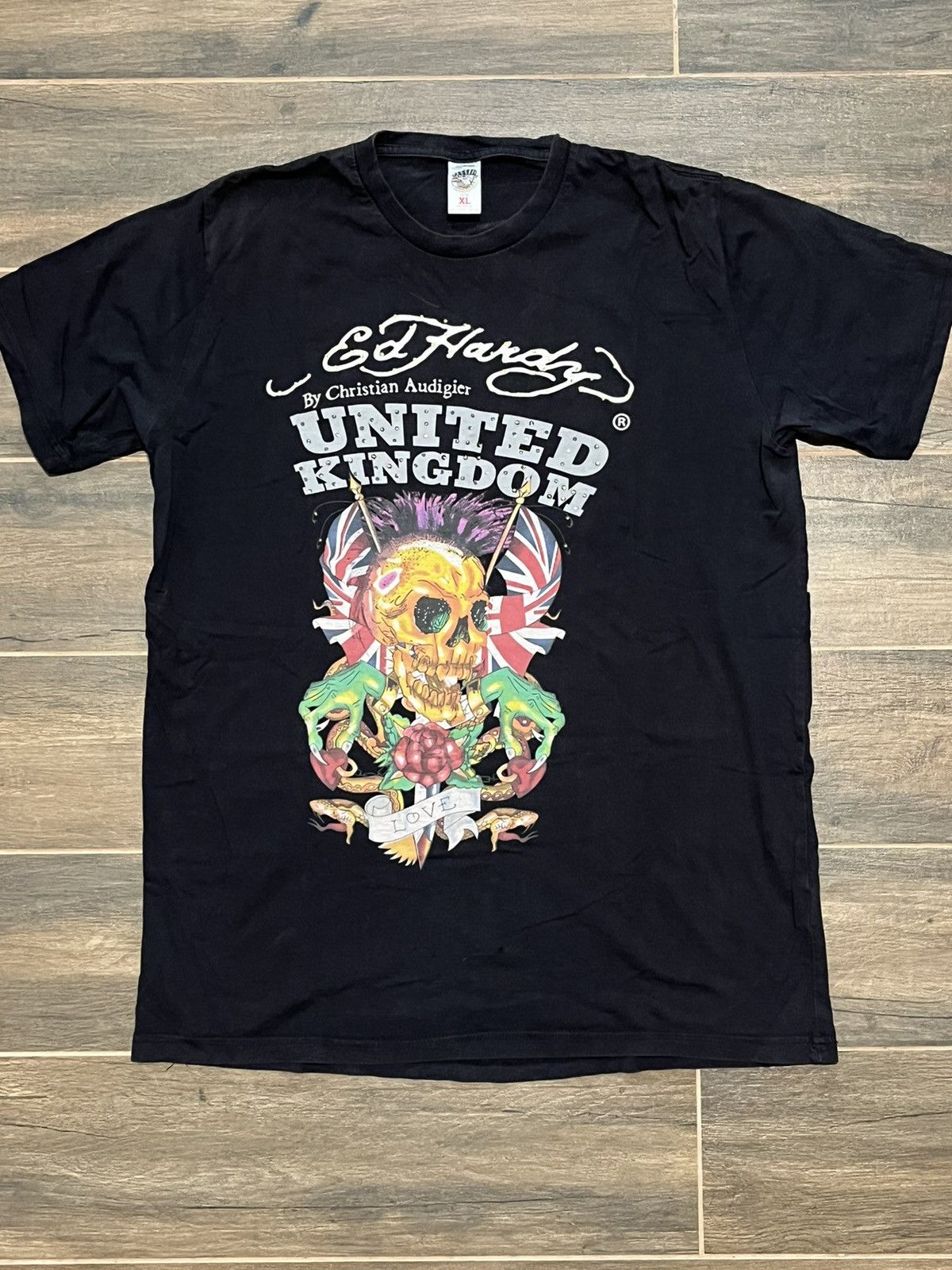 Christian Audigier × Ed Hardy Ed Hardy Tigers Audigier Y2K tshirt skull vintage affliciton Size US L / EU 52-54 / 3 - 1 Thumbnail