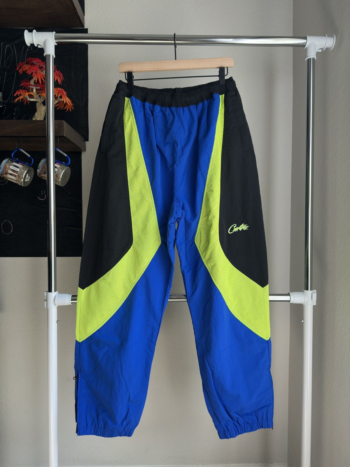 Corteiz Shuku Track Pants Blue Black Green Size US 34 / EU 50 - 1 Thumbnail