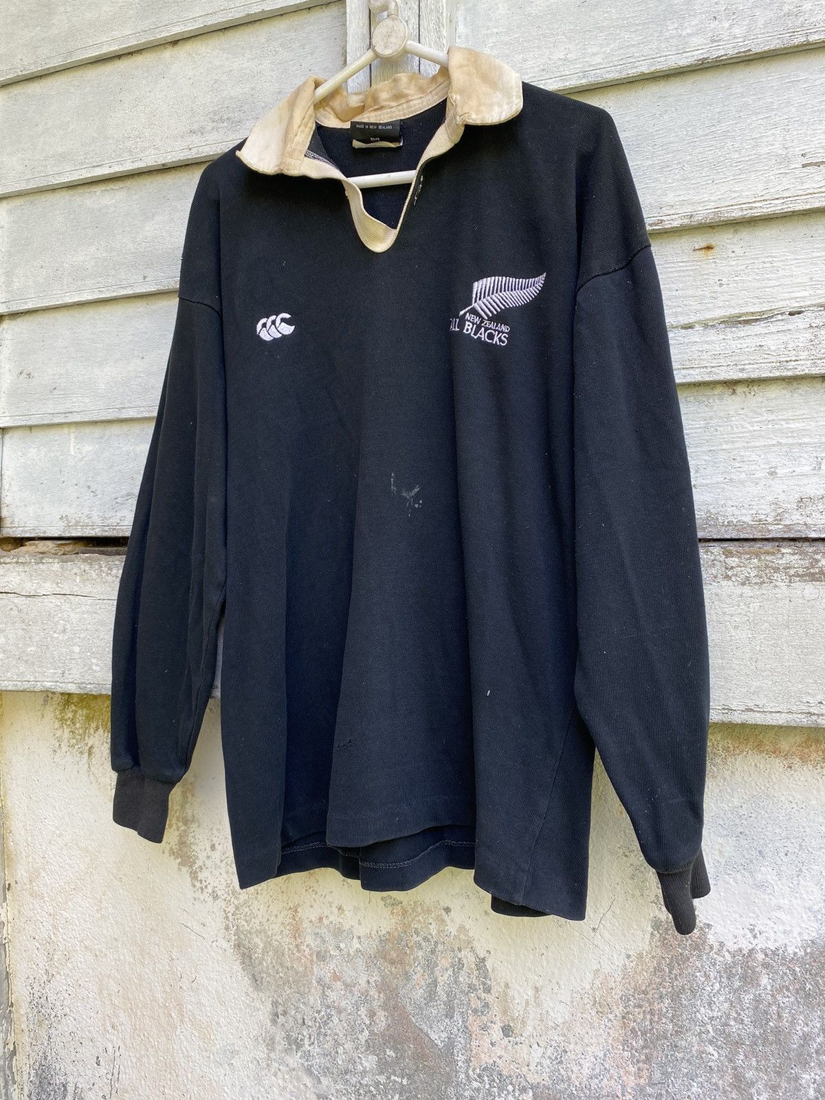 All Blacks × Canterbury of New Zealand × Vintage Vintage Thrashed Distressed Canterburry All Black Rugby L/S Size US M / EU 48-50 / 2 - 2 Thumbnail