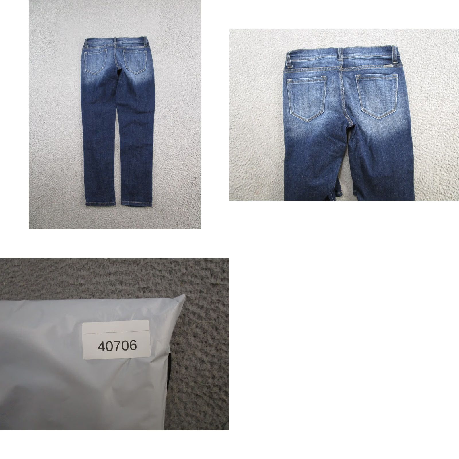 Vintage Kancan Womens Blue Distressed Denim Dark Wash Stretch Skinny Jeans Size 27 Size 27" / US 4 / IT 40 - 9 Thumbnail