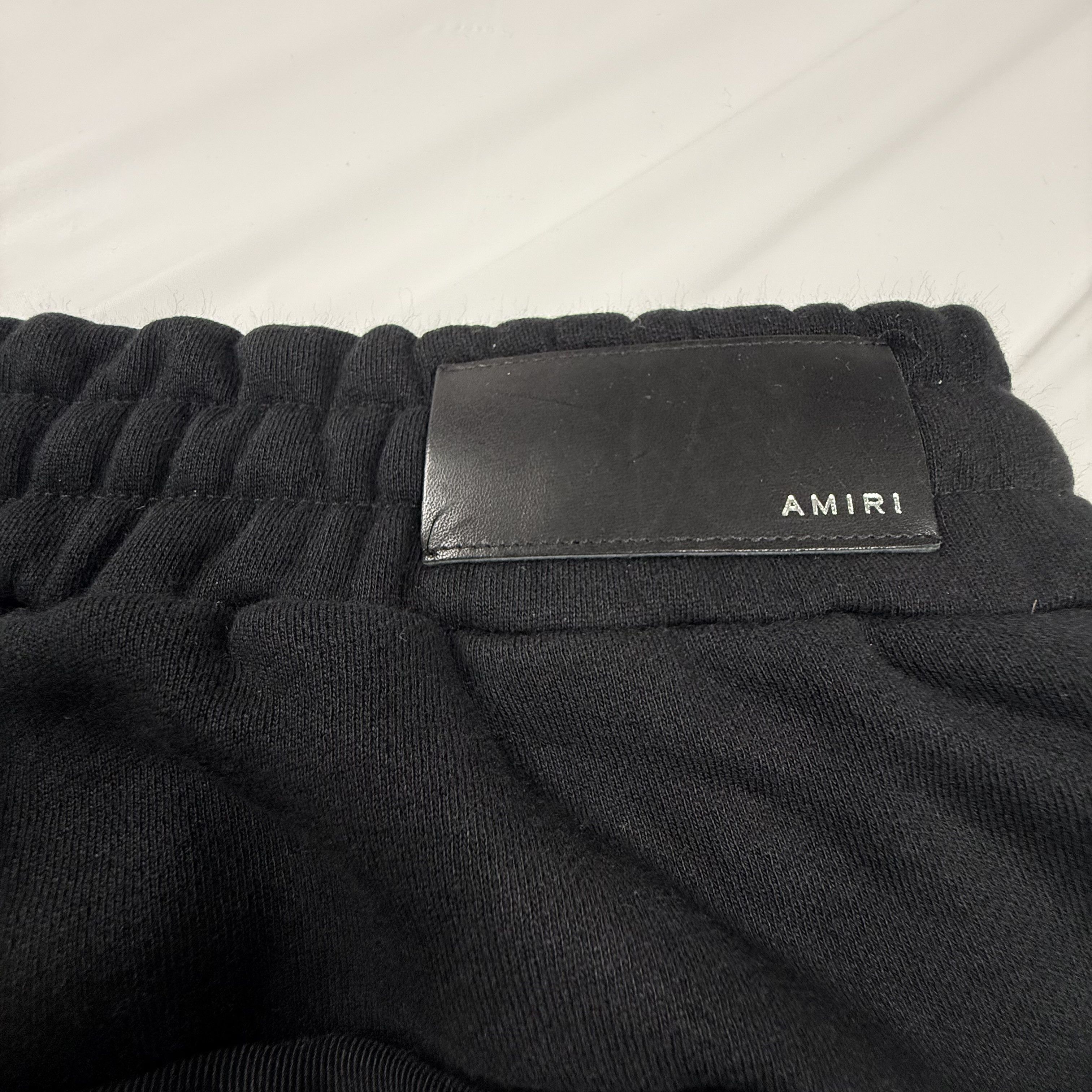 Amiri AMIRI Mens Black Chenille Logo Applique Sweatpants Size XL Size US 38 / EU 54 - 7 Thumbnail