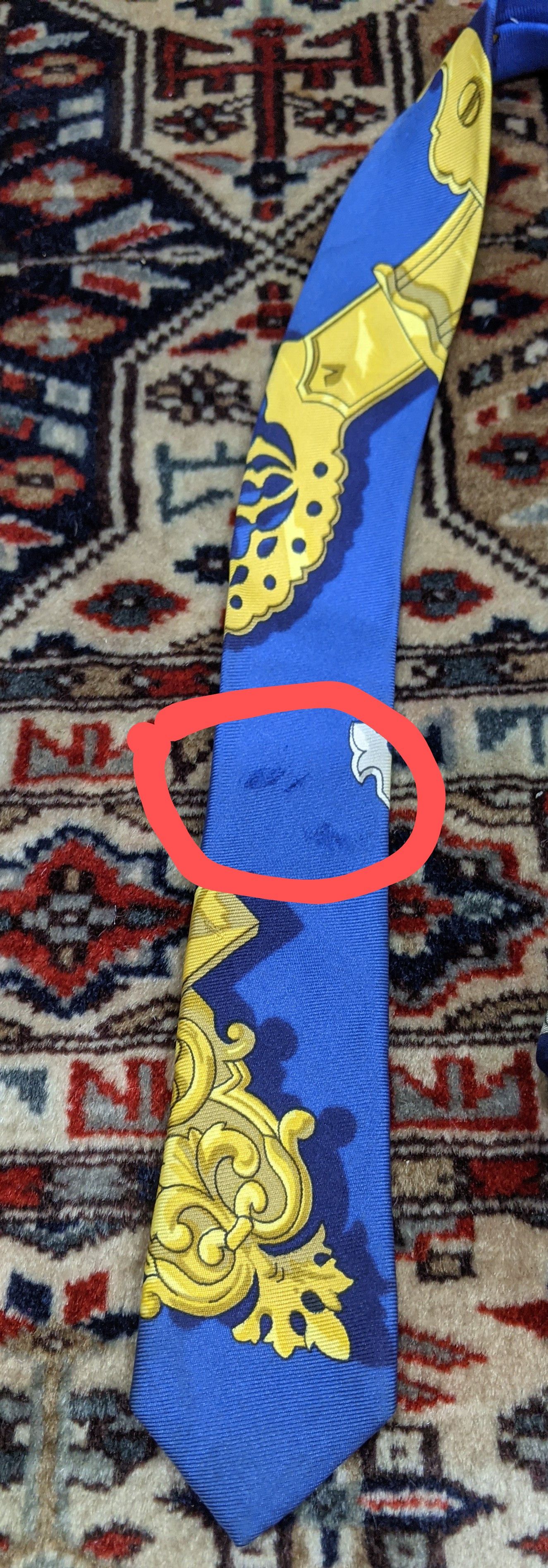 Hermes Hermes 💯 Silk Made in France Blue Yellow Tie Size ONE SIZE - 4 Thumbnail