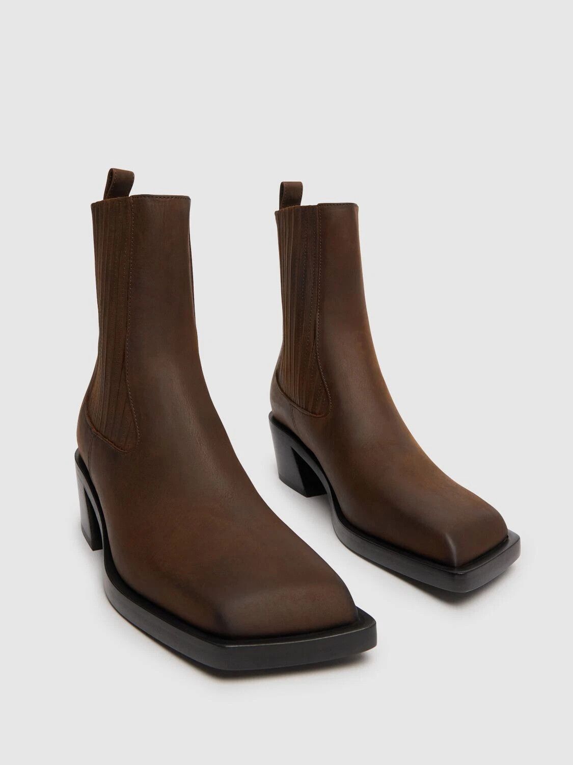 AMINA MUADDI Chiara 40 Brown Leather Chelsea Boots New