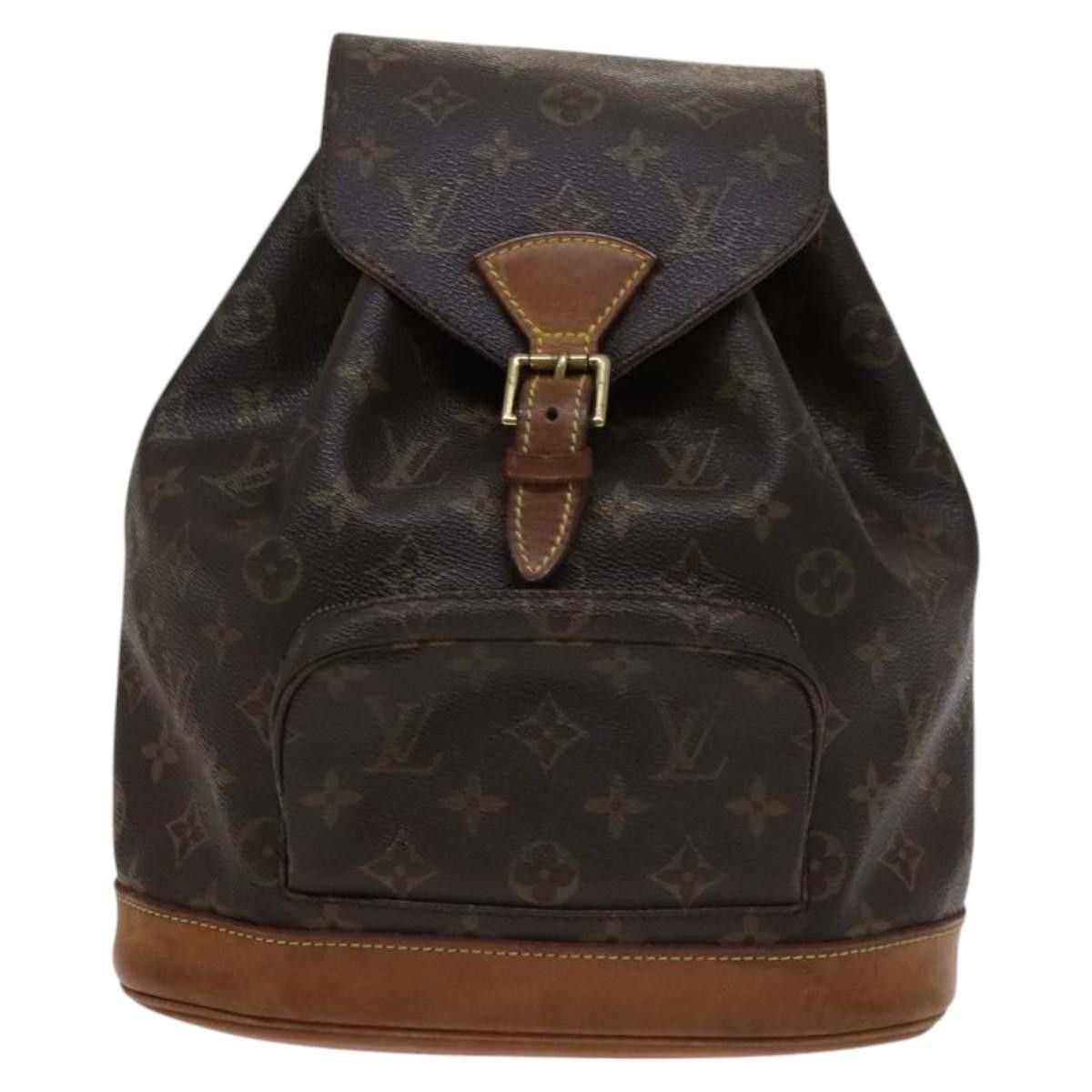 Louis Vuitton Montsouris Mm Brown Canvas Backpack Bag (Pre-Owned) Size ONE SIZE - 1 Thumbnail