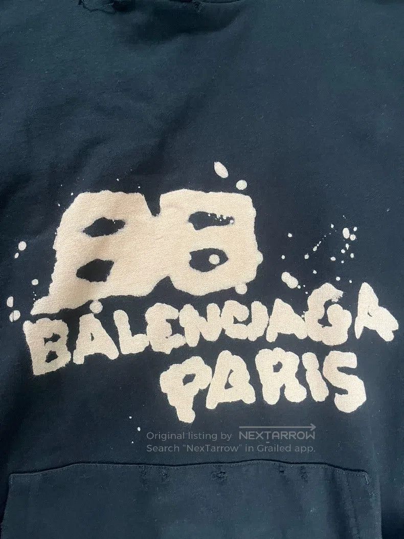 Balenciaga Balenciaga Classic Letter Logo Printed Hooded Sweatshirt Size US XS / EU 42 / 0 - 2 Thumbnail