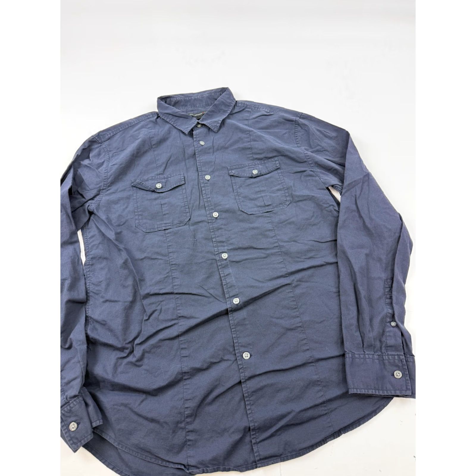 John Varvatos John Varvatos Shirt Mens L Blue Solid Long Sleeve Button Up Pockets Casual Size US L / EU 52-54 / 3 - 3 Thumbnail