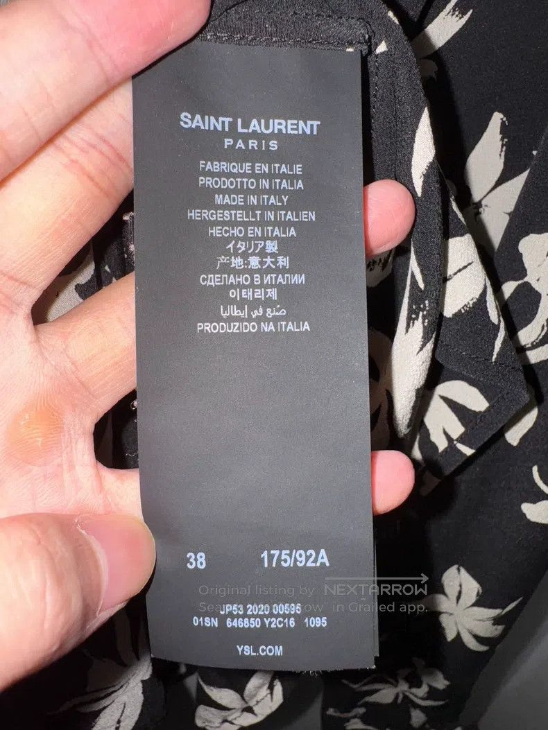 Saint Laurent Paris Saint Laurent Paris Silk black and white maple leaf print Size XS / US 0-2 / IT 36-38 - 8 Thumbnail