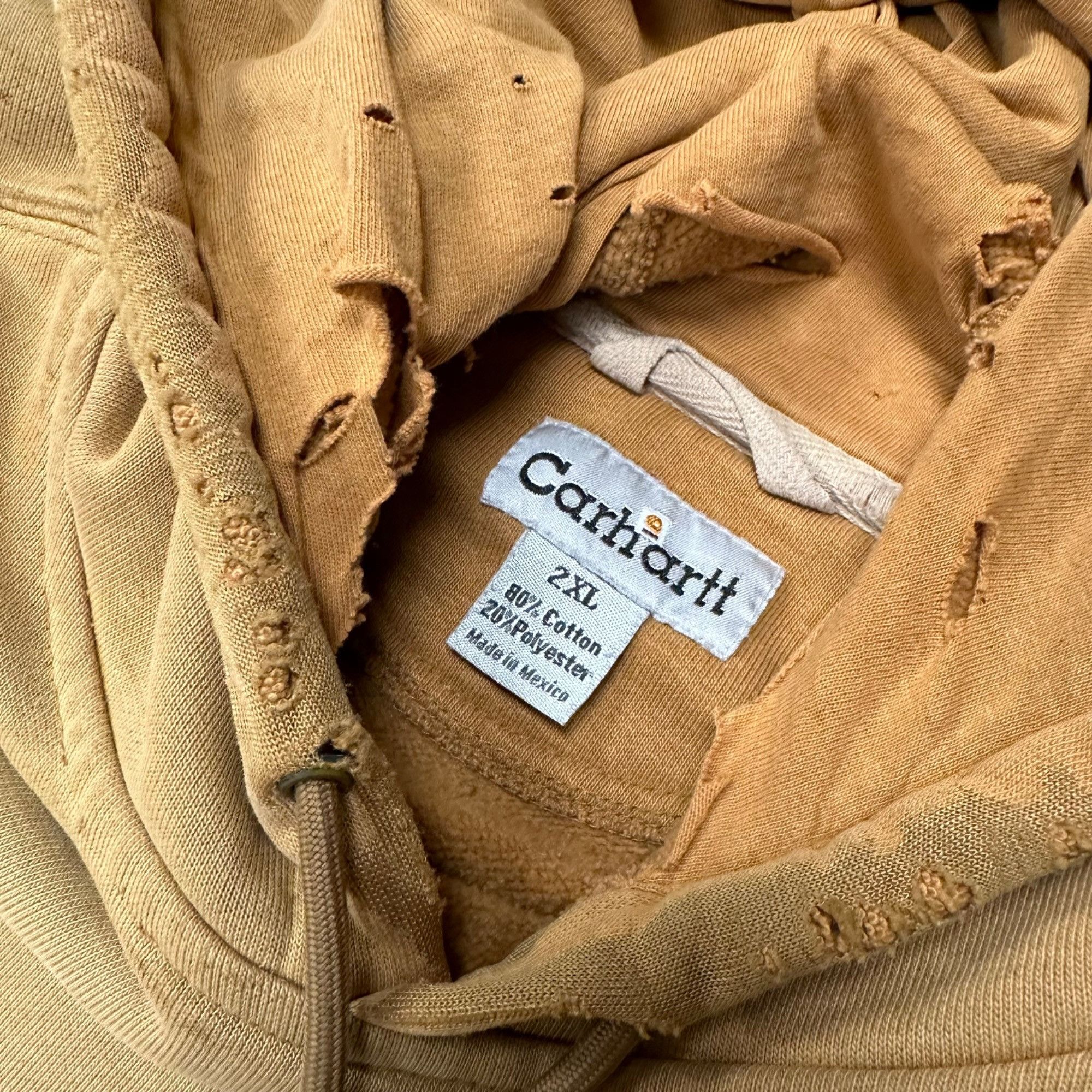 Carhartt × Vintage Vintage Carhartt Sun Faded Distressed Hoodie Sweatshirt Size US XL / EU 56 / 4 - 4 Thumbnail