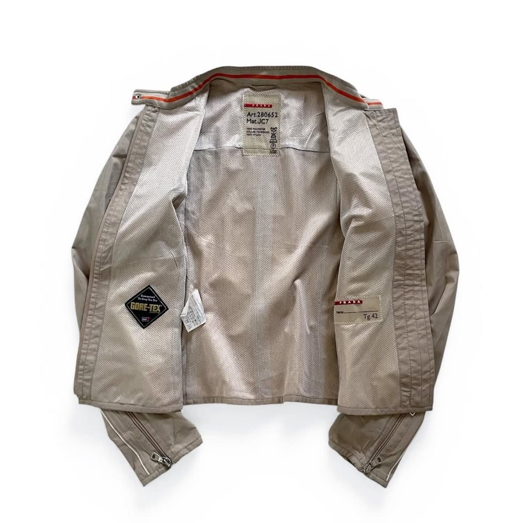 Prada 00’s Prada Sport Beige Nylon Biker Jacket Size M / US 6-8 / IT 42-44 - 7 Thumbnail
