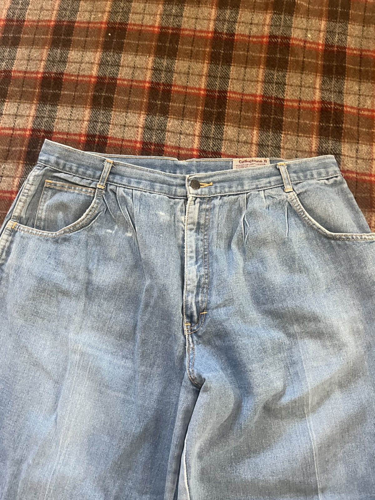 Other Vintage 90s super wide baggy pleated Light washed pants 36 Size US 35 - 4 Thumbnail