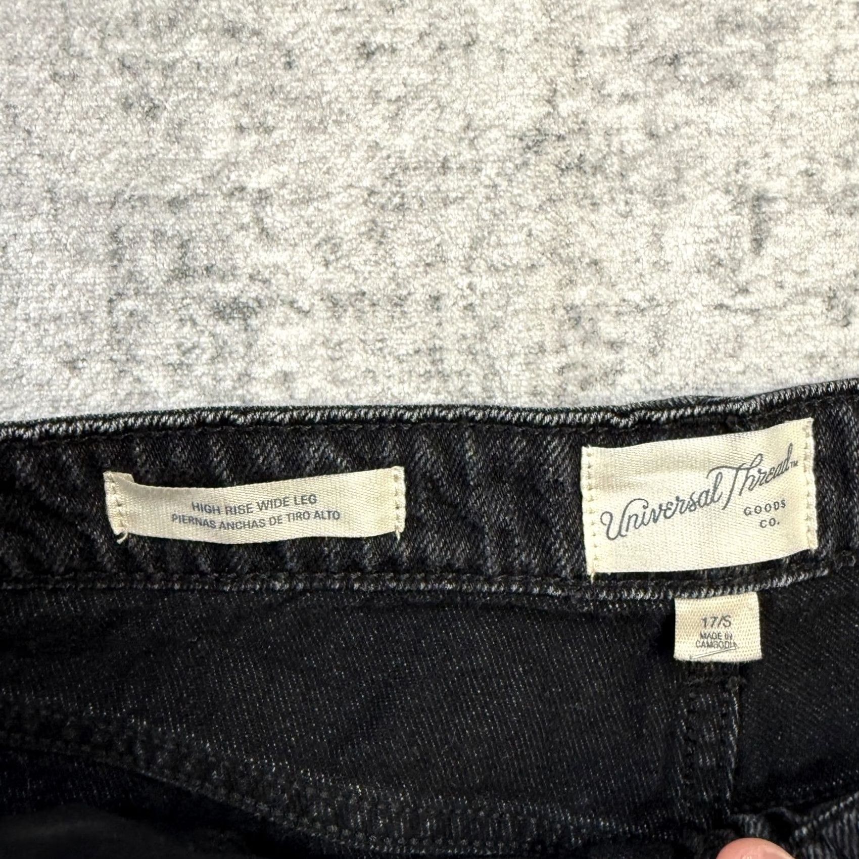 Vintage Universal Thread Jeans Womens 17 S Black Wash High Rise Wide Leg Baggy Relaxed Denim Jeans Baggy Straight Women S 17 Black Wash Wide-Leg Jeans Size 25" / US 0 / IT 36 - 3 Thumbnail