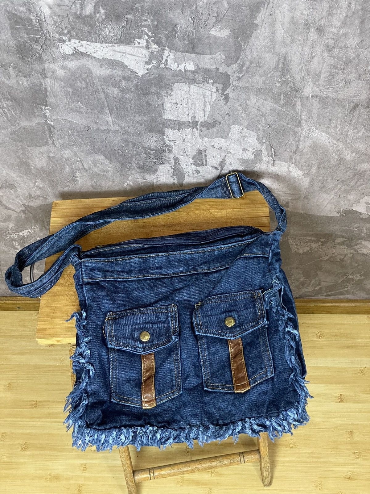 Japanese Brand Vintage Shoulders Bag Avangard 90s Hippie Peace ☮️ Streetwear Size ONE SIZE - 2 Thumbnail