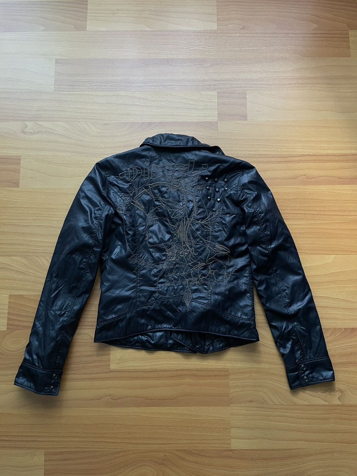 Diesel Vintage Diesel Logo Avant Garde Biker Jacket Backprint Size XS / US 0-2 / IT 36-38 - 20 Thumbnail