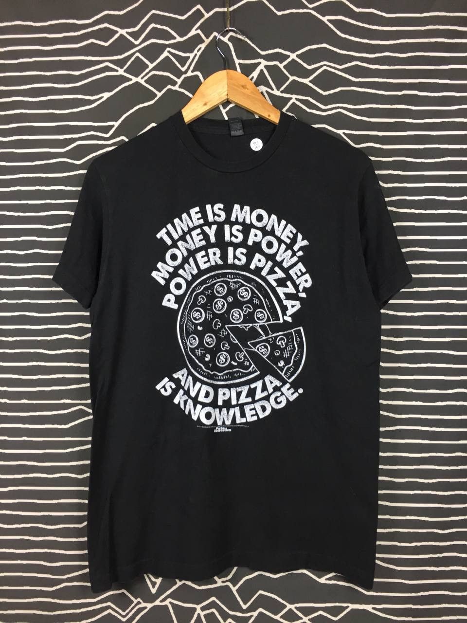 Vintage Parks & Recreation Power Is Pizza Wording Humor Graphic Tee Size US M / EU 48-50 / 2 - 2 Thumbnail