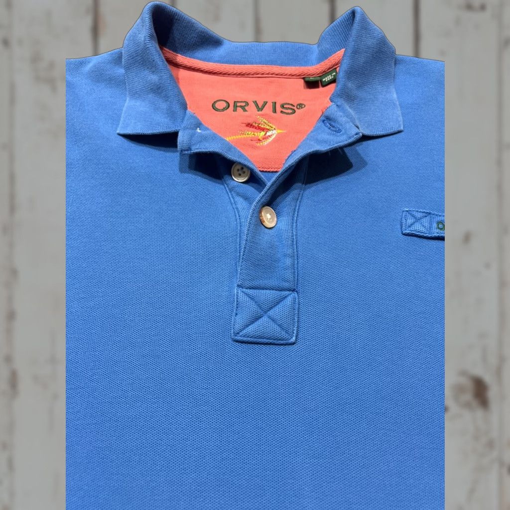 Orvis VINTAGE Orvis Polo Shirt Shirt Mens L Blue 100% Cotton Short Sleeve/Relaxed Fit Logo Fishing 90s Theme Mens Size US L / EU 52-54 / 3 - 1 Thumbnail