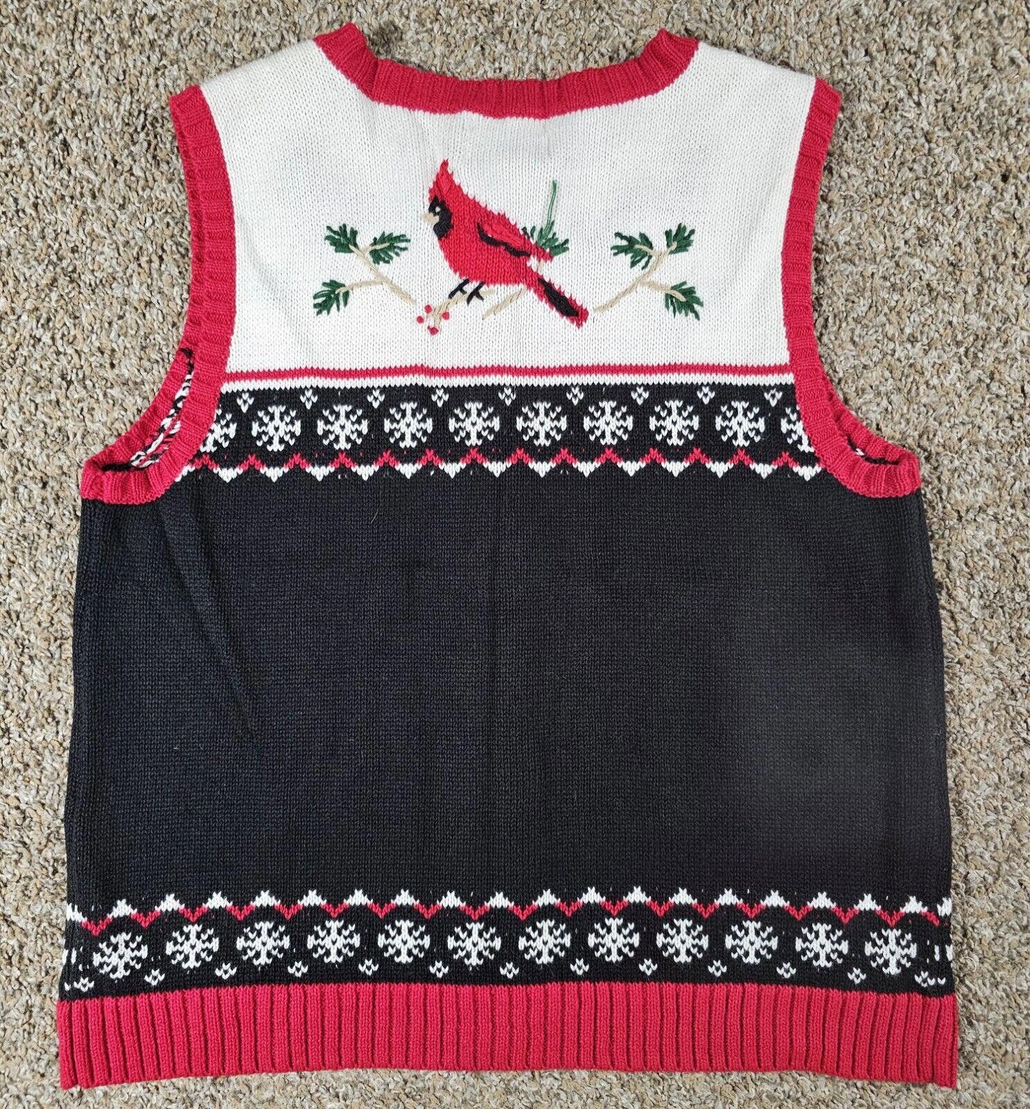 Designer Christopher Banks Christmas Sweater Vest Cardinal PM Zip Up Size M / US 6-8 / IT 42-44 - 6 Thumbnail