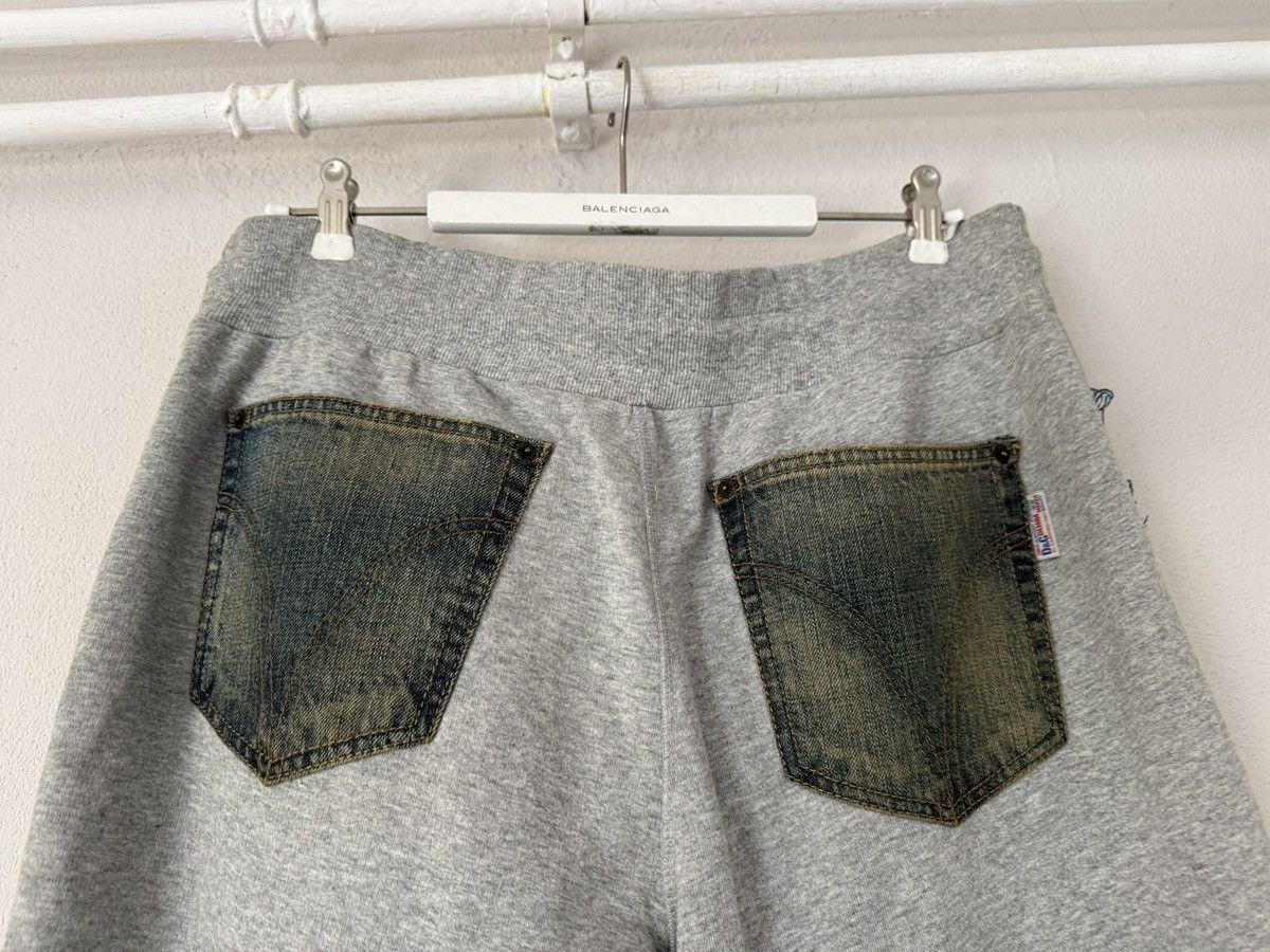 Dolce & Gabbana Distressed Hybrid Denim Sweatpants with Raw Edges Size US 34 / EU 50 - 8 Thumbnail