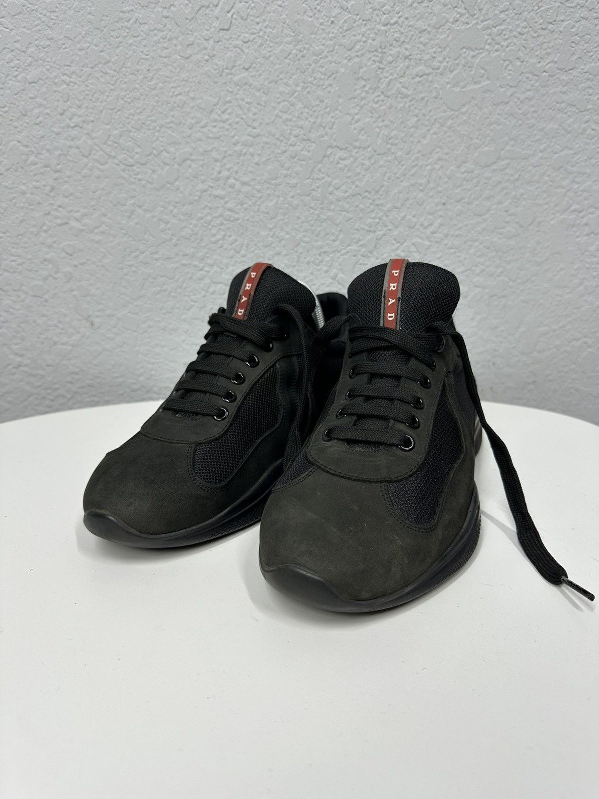 Prada Prada America's Cup Leather Low Top Sneakers Shoes Black Size US 8.5 / EU 41-42 - 3 Thumbnail