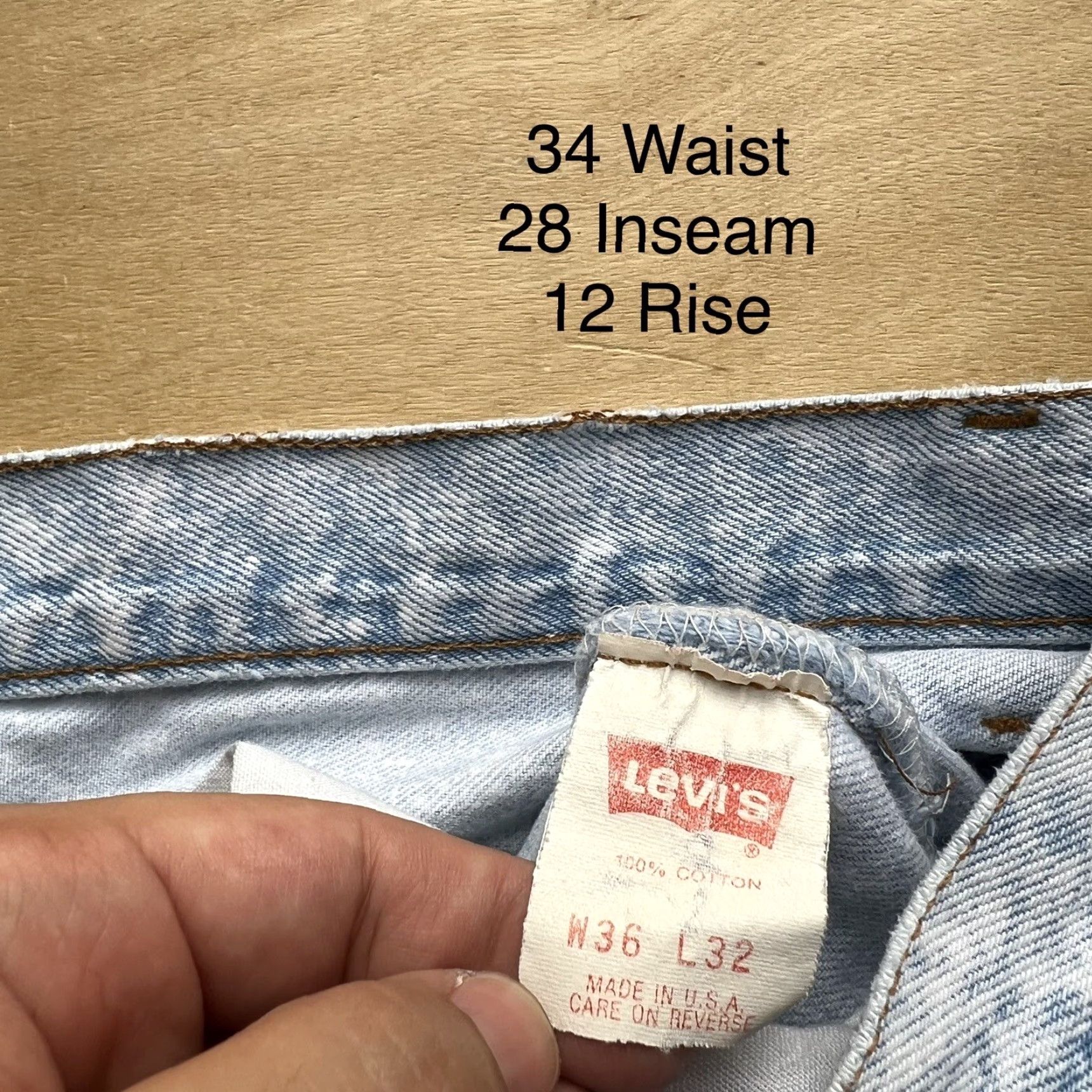Levi's Vintage Levi's 501 Jeans 34x28 Blue Light Wash Distressed Denim USA 80s Western 5-Pocket Mens Jeans Size US 34 / EU 50 - 6 Thumbnail