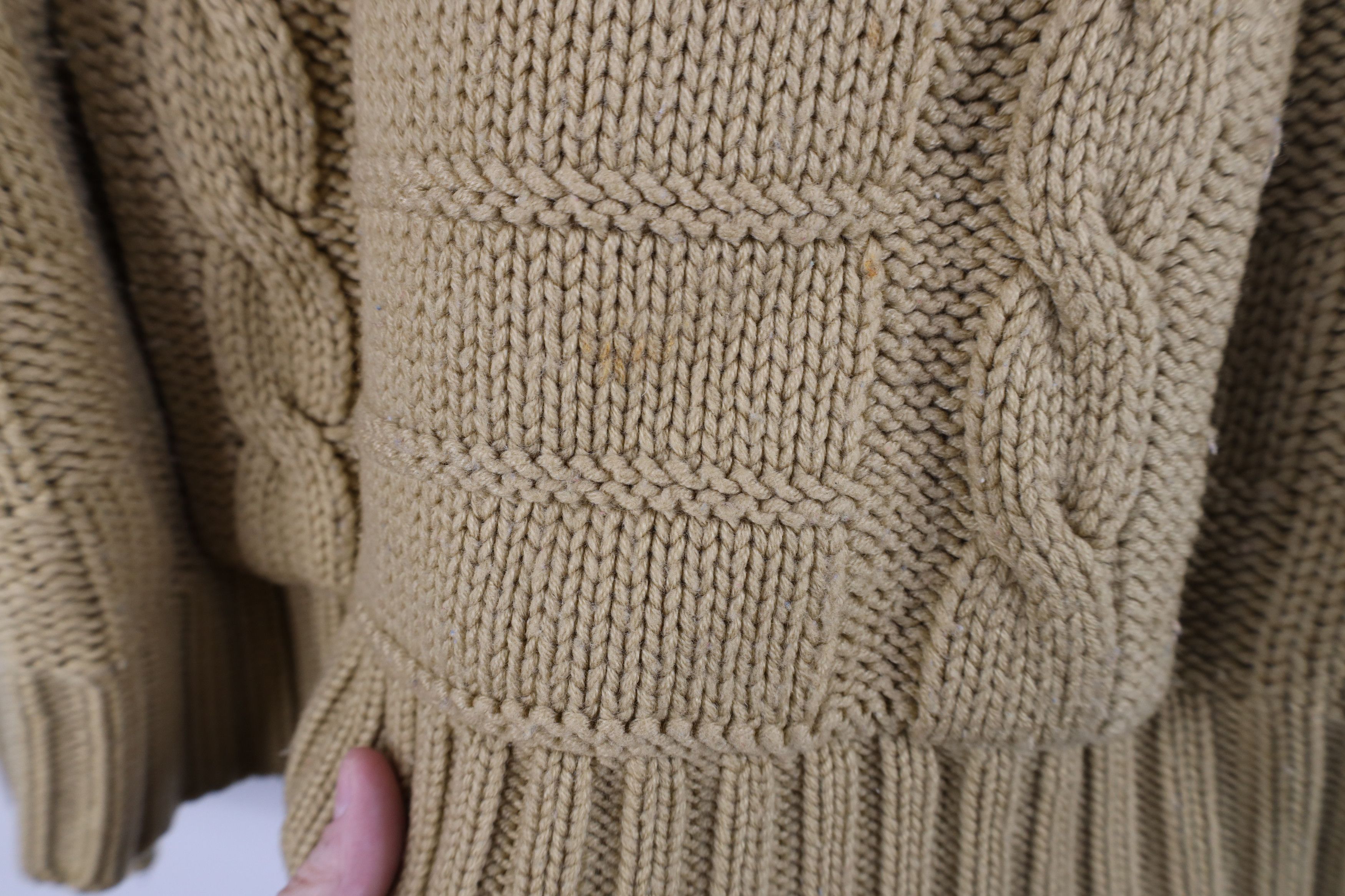 Vintage Vintage 90s Streetwear Ribbed Cable Knit Hoodie Sweater Size M / US 6-8 / IT 42-44 - 4 Thumbnail