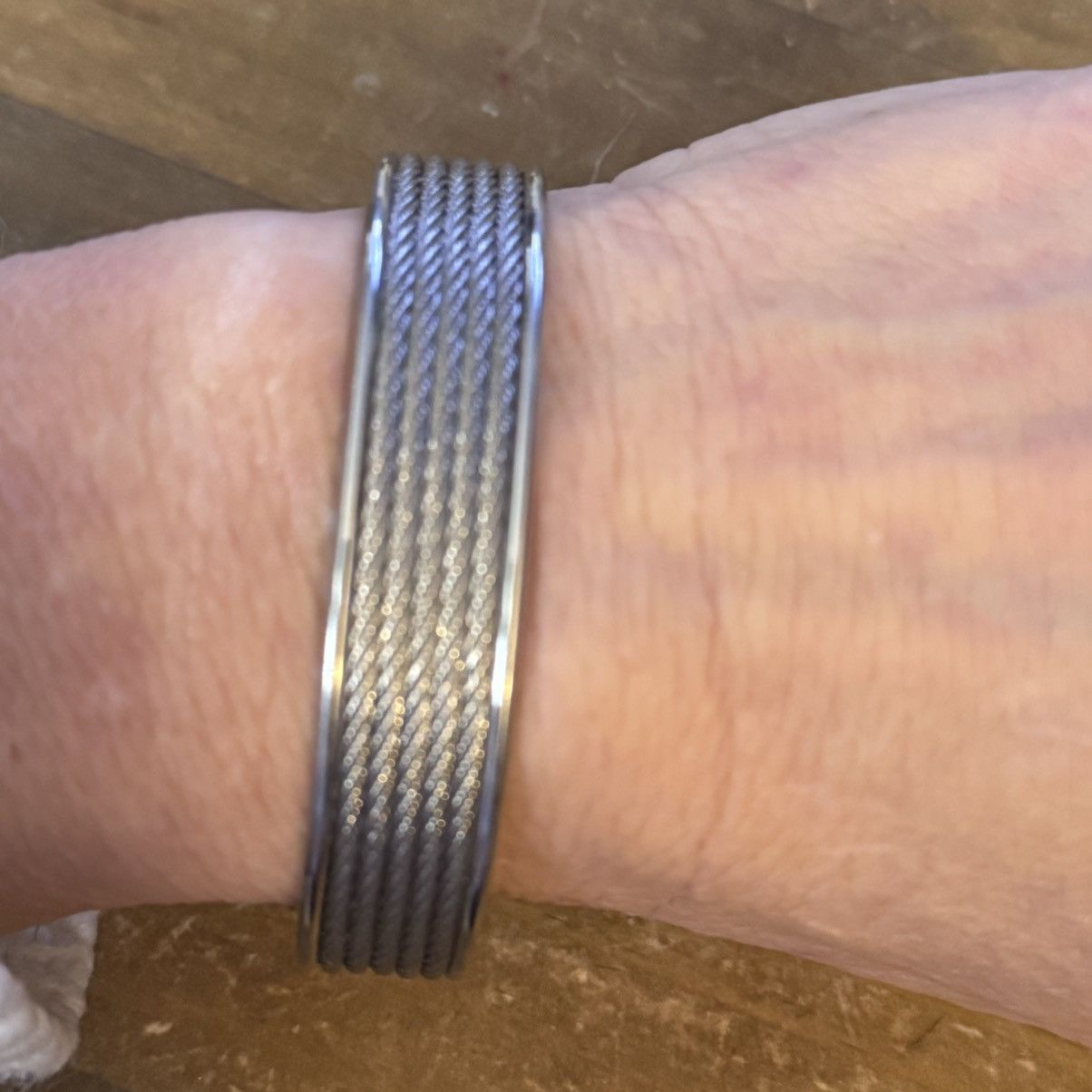 Other Silver tone rope inlay cuff bracelet Size ONE SIZE - 2 Thumbnail