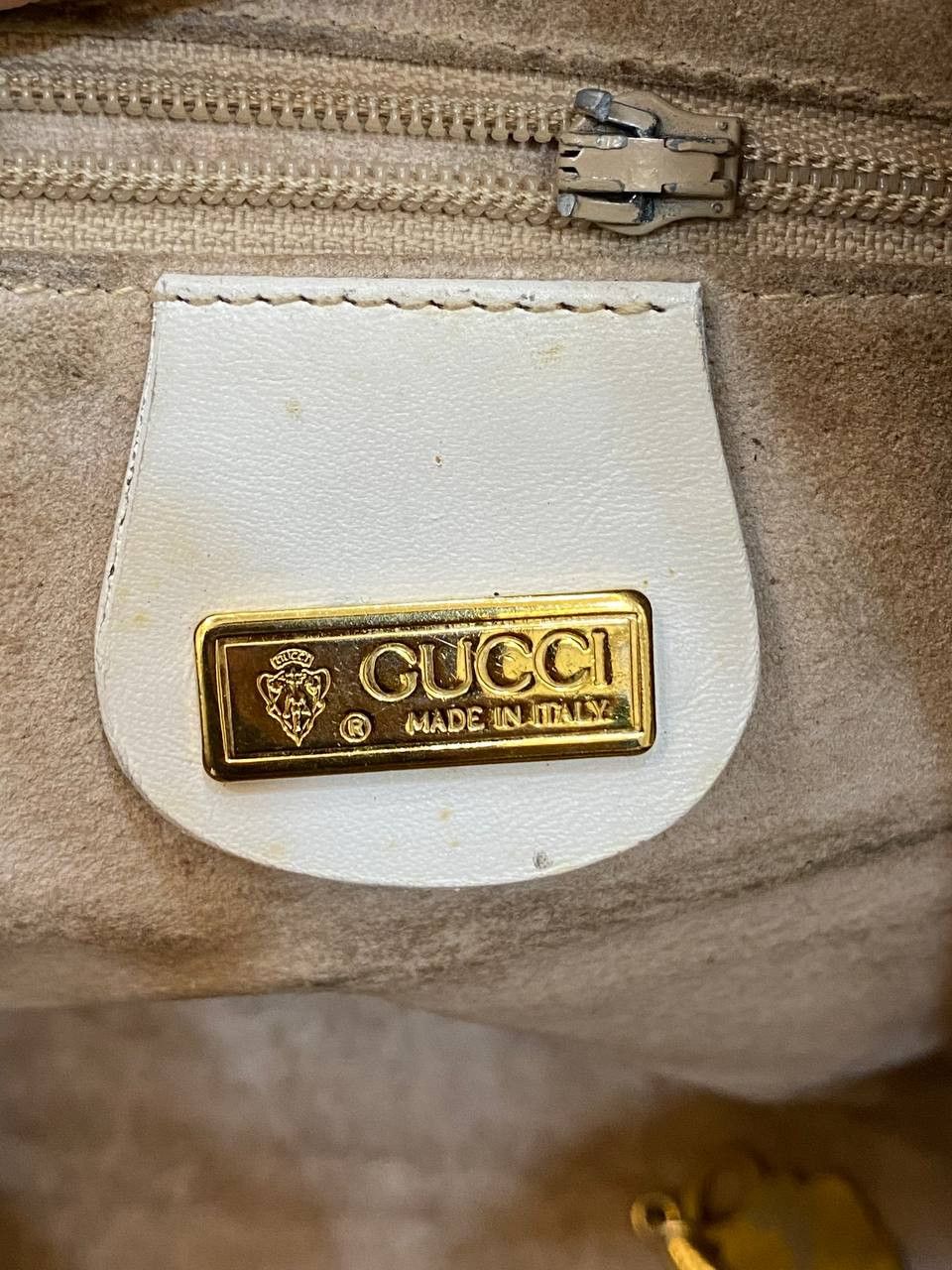 Gucci Gucci White Leather Vintage Crossbody Bag Size ONE SIZE - 7 Thumbnail