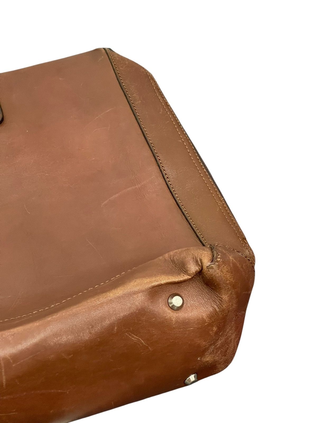 Japanese Brand Full Leather Patina The Suit Company Brief Bag 2🟩0 Size ONE SIZE - 14 Thumbnail