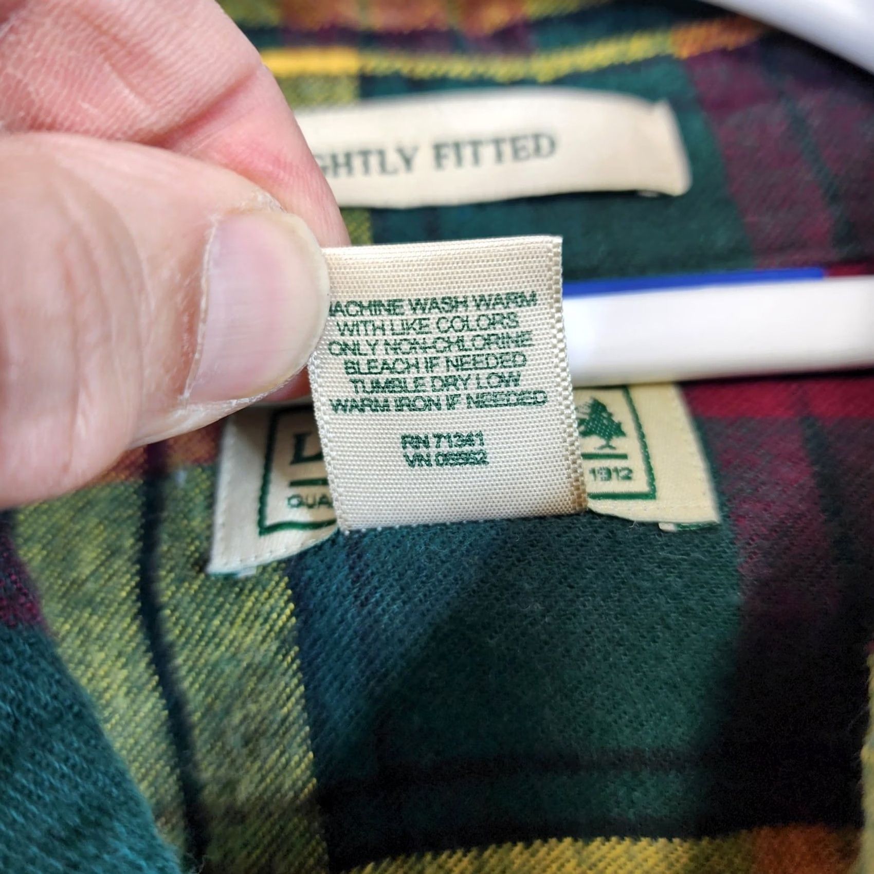 Vintage LL Bean Mens Medium Scotch Plaid Flannel Shirt Slightly Fitted Green Yellow Size US M / EU 48-50 / 2 - 5 Thumbnail