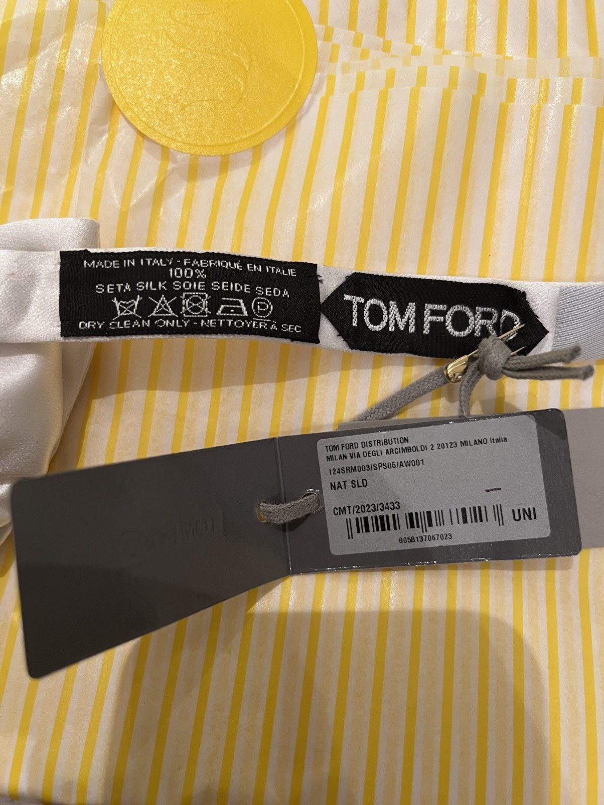 Tom Ford TOM FORD satin-finish silk bow tie white Size ONE SIZE - 6 Thumbnail
