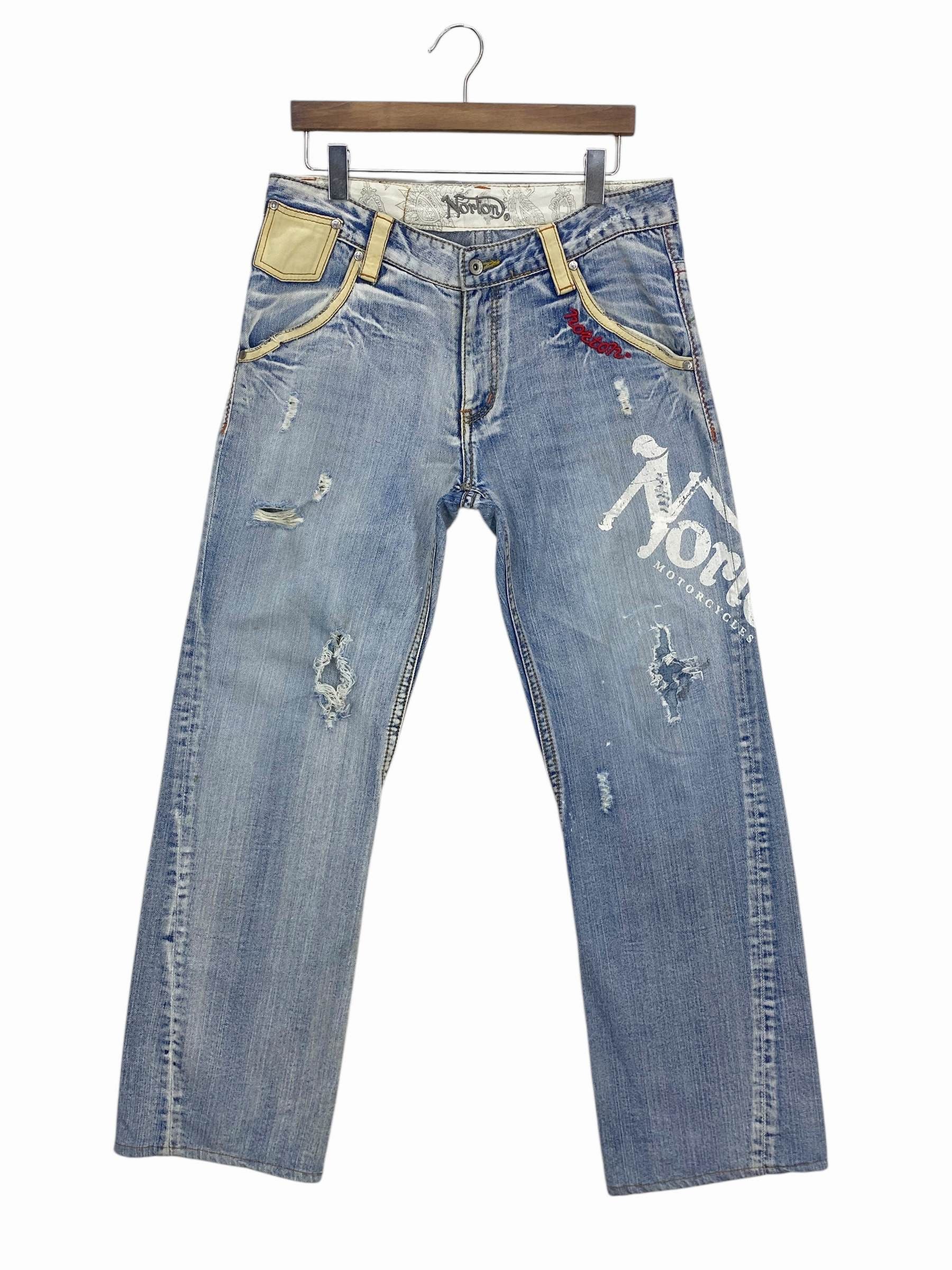 Japanese Brand × Norton Norton Denim Jeans Surf Jeans Embellished Pant Size US 33 - 2 Thumbnail
