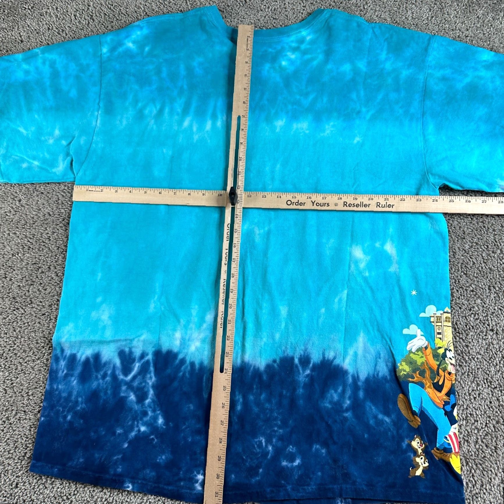 Disney Disney Shirt Mens 2XL Blue Dip Dyed Wrap Around Magic Kingdom Mickey Graphic Print Logo T-Shirt Size US XXL / EU 58 / 5 - 6 Thumbnail