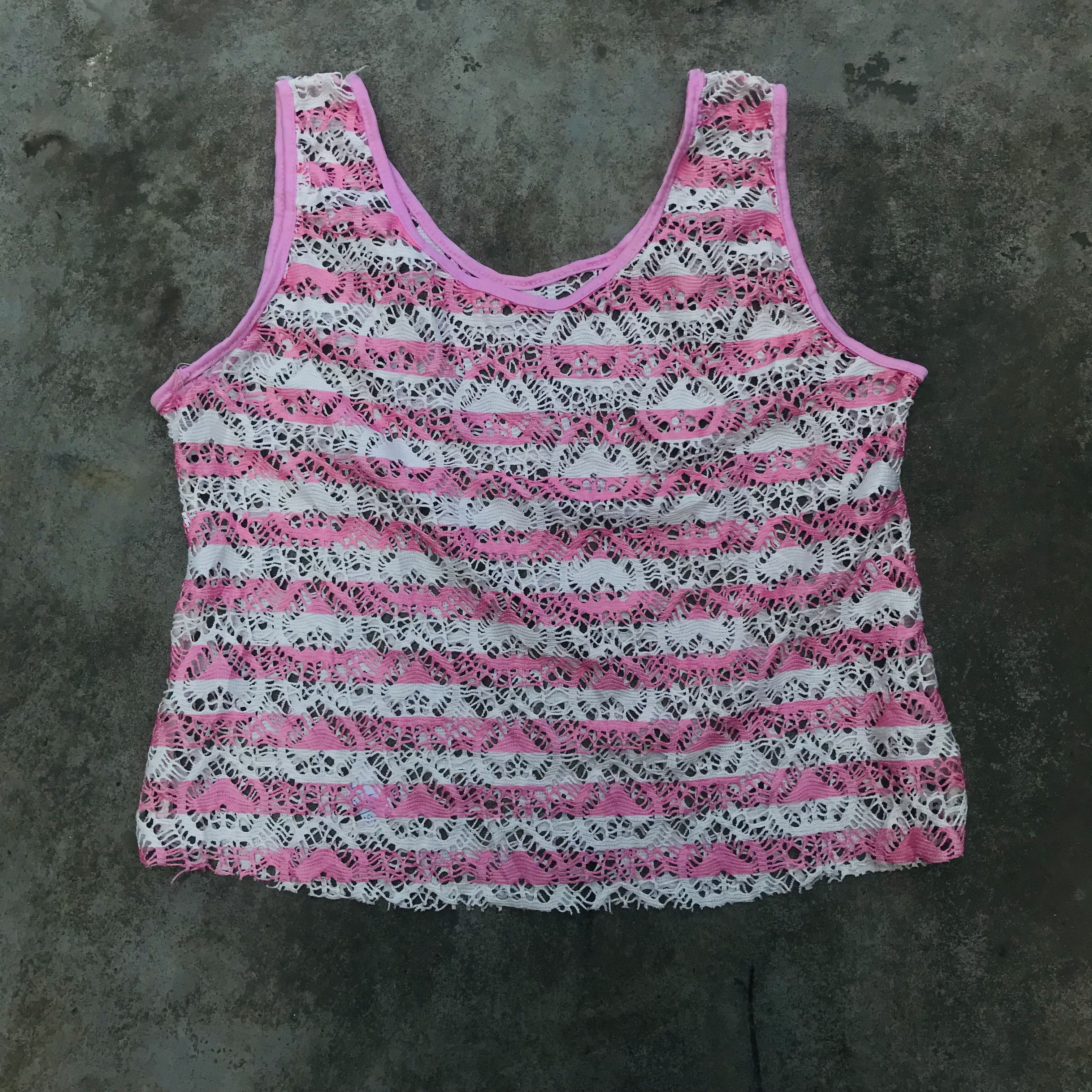 Japanese Brand × Vintage Japanese Floral Net Tank Top Size S / US 4 / IT 40 - 1 Thumbnail