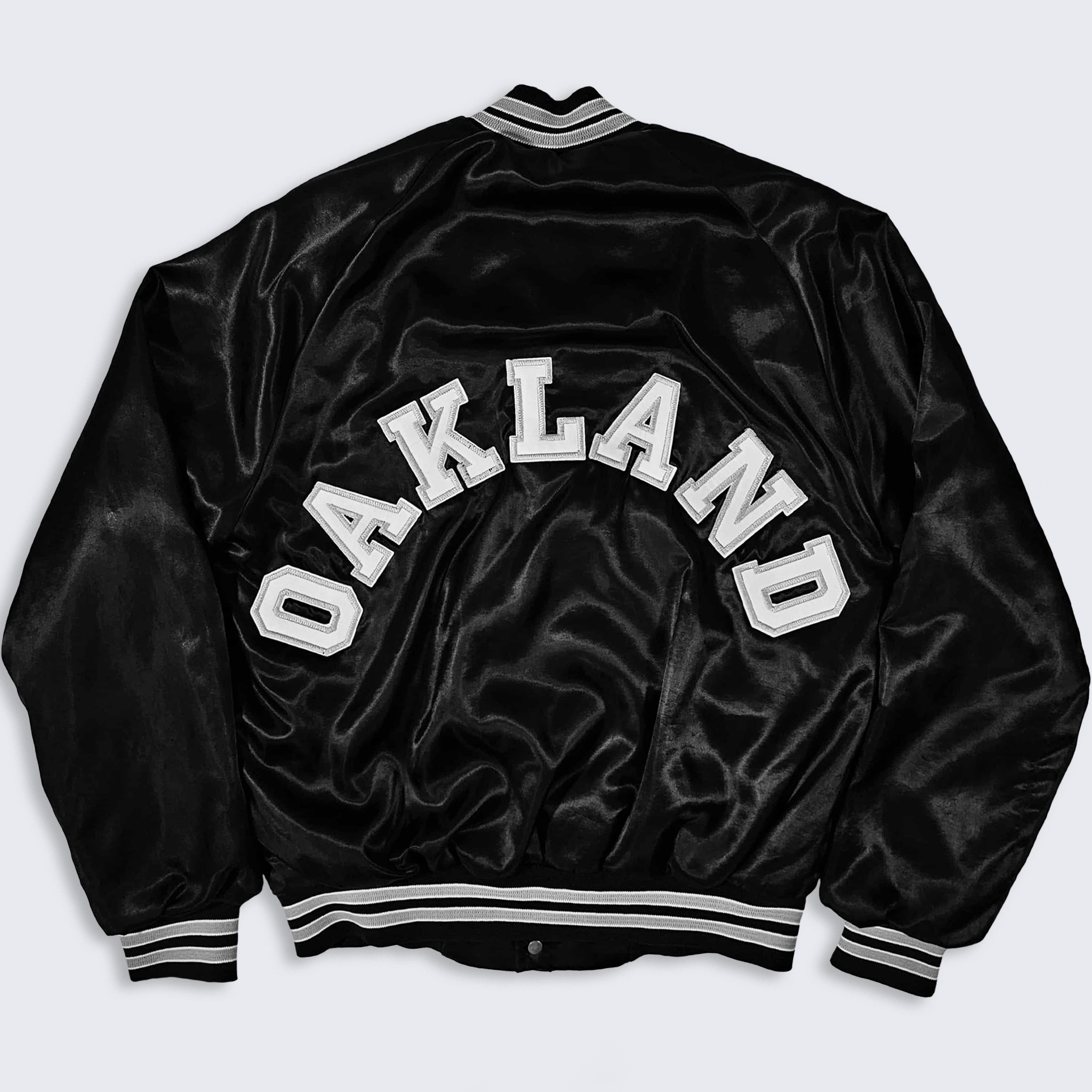 NFL Oakland Raiders Vintage 90s Chalk Line Satin Bomber Jacket Size US S / EU 44-46 / 1 - 1 Thumbnail