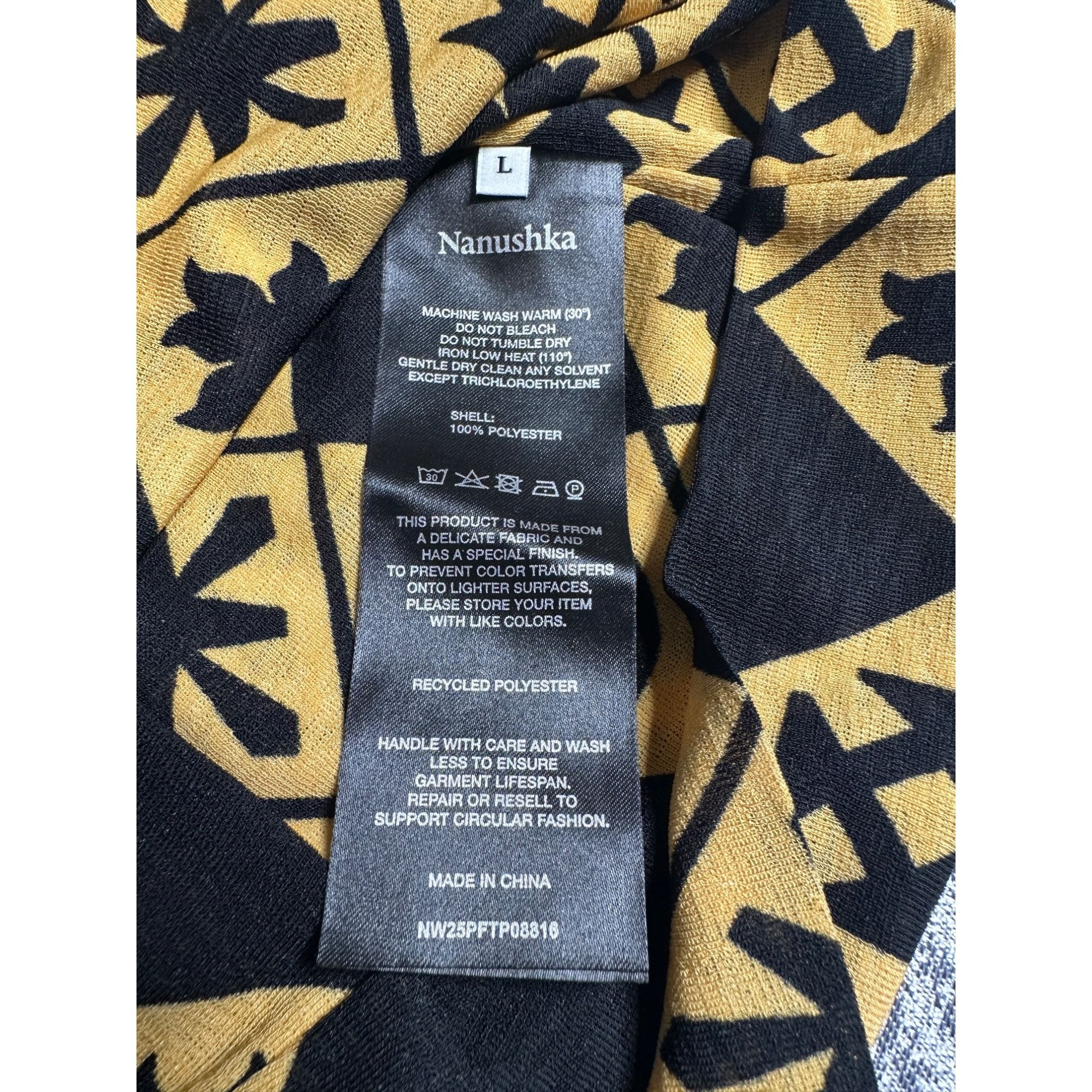 Nanushka Nanushka Annyka Pronted Mesh Jersey Fitted Turtleneck Sleeve Size L / US 10 / IT 46 - 10 Thumbnail