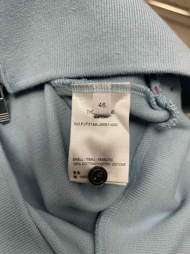 Thom Browne Thom Browne Haze blue new four-striped zipper hoodie jacke Size US S / EU 44-46 / 1 - 8 Thumbnail