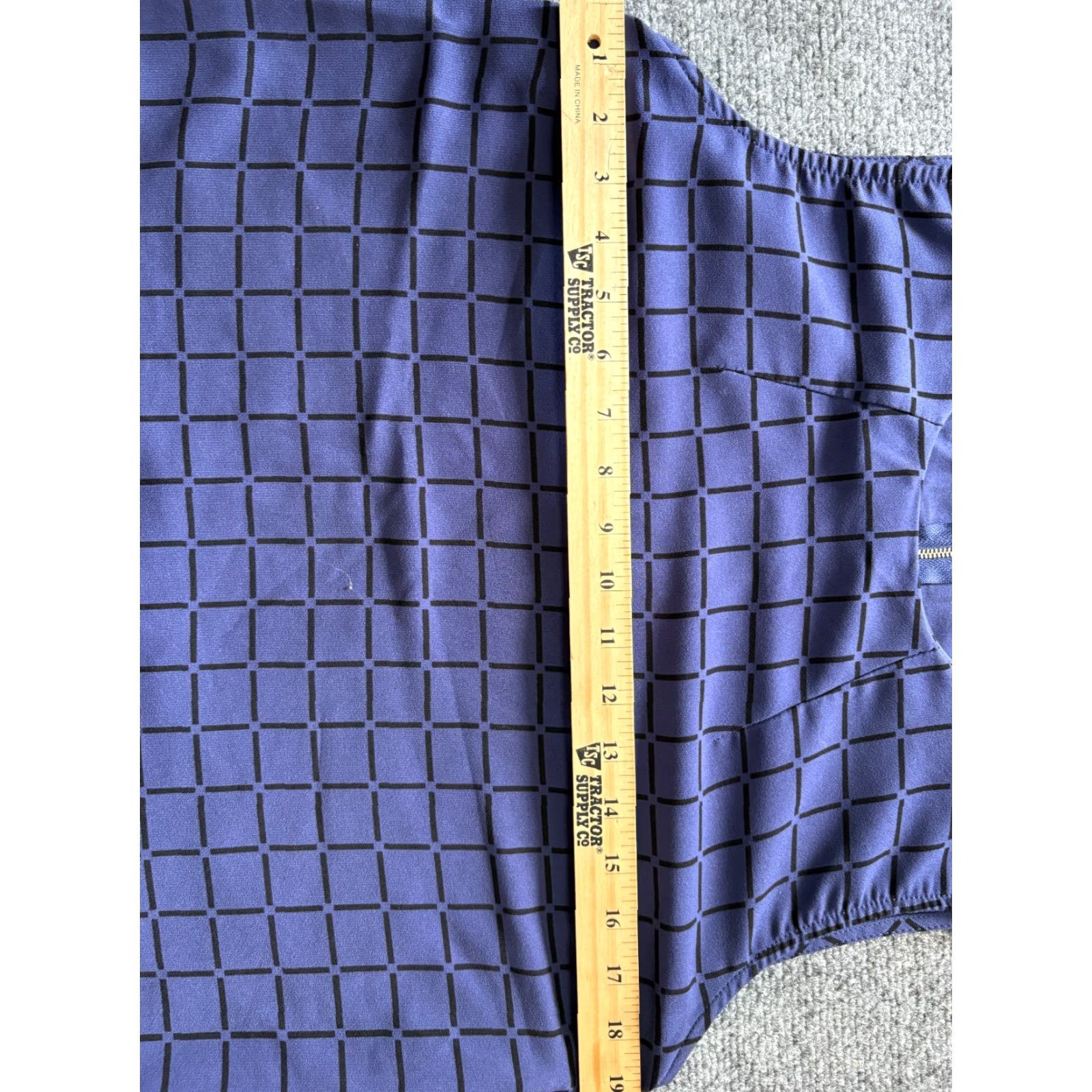 Vintage Saint Tropez West Top Womens XL Blue Checkered Pattern Sleeveless Shirt Zip Back Size XL / US 12-14 / IT 48-50 - 4 Thumbnail