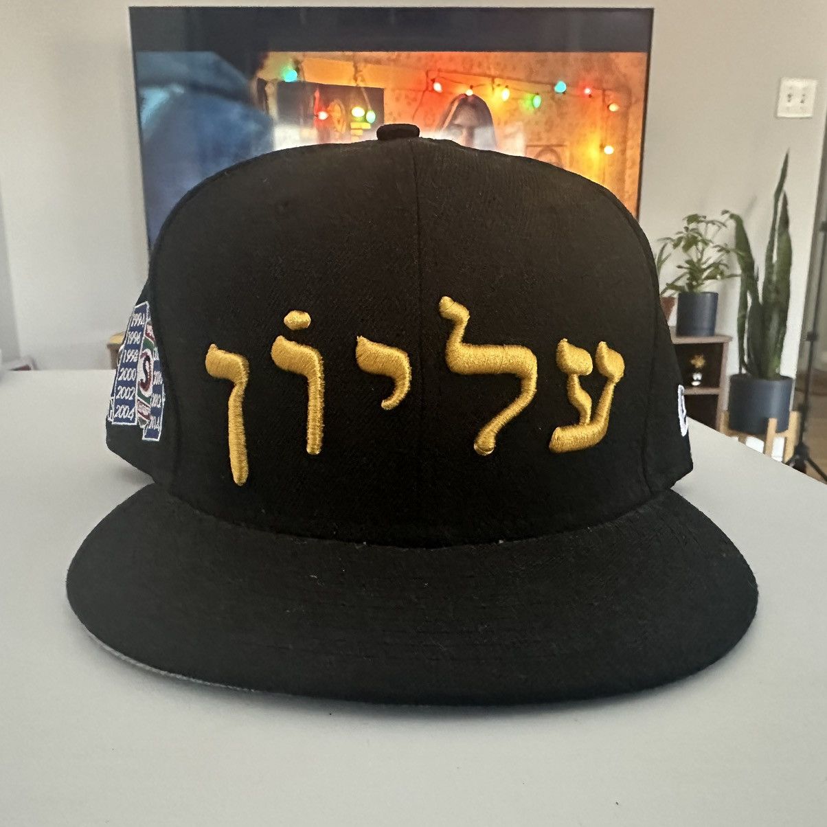 image of Supreme 2014 Hebrew Fitted Size 7 3/8 in Black, Men's