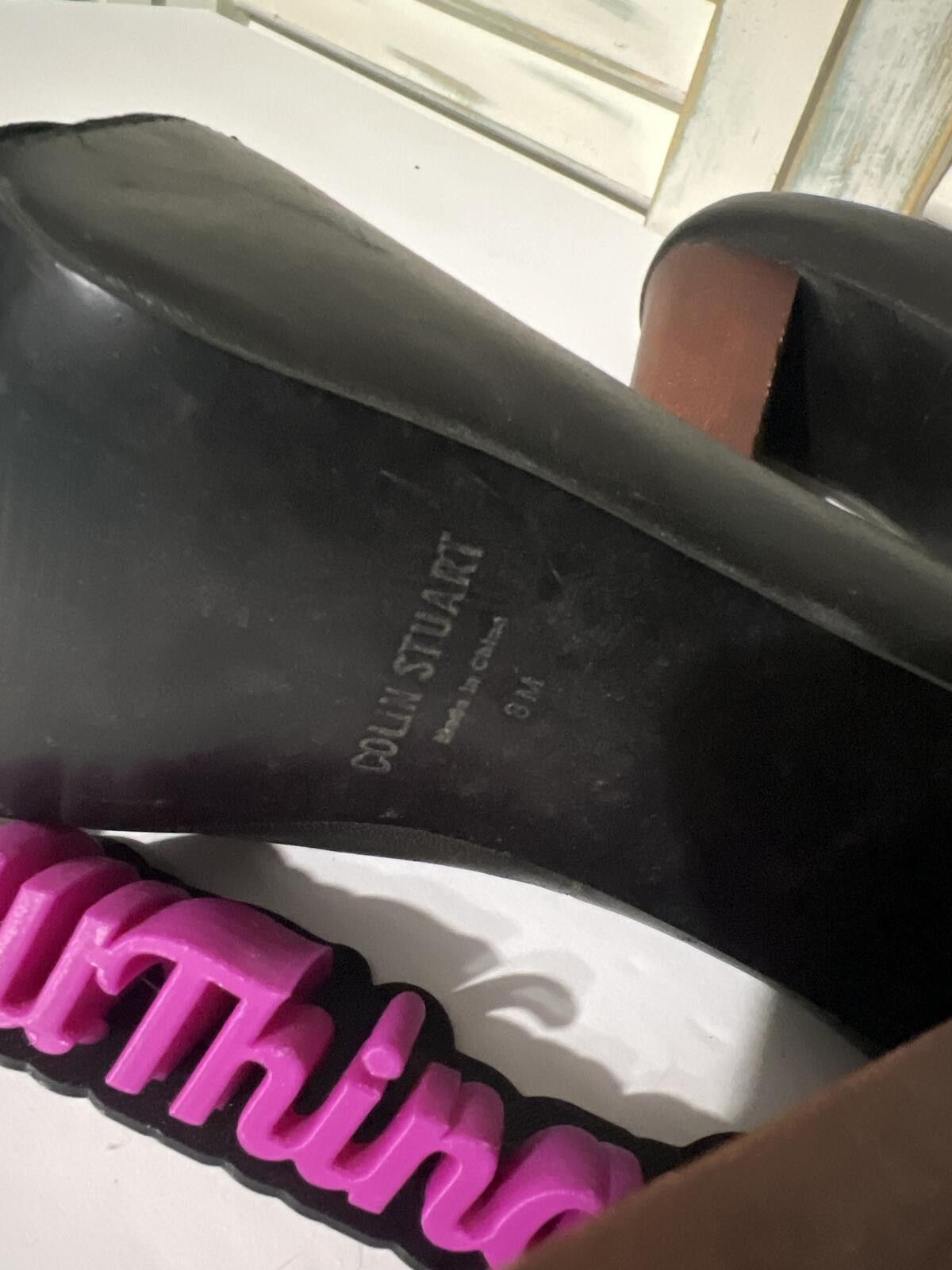 Other Colin Stuart Black Leather Peep Toe High Heel Pumps 8 Size US 8 / IT 38 - 6 Thumbnail