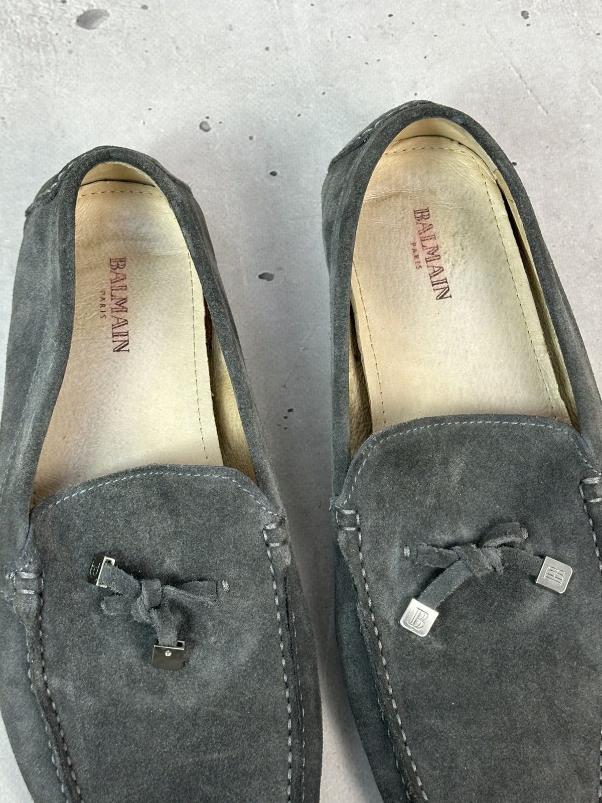 Balmain Balmain Paris Suede Grey Men’s Moccasin Shoes Size US 11 / EU 44 - 4 Thumbnail