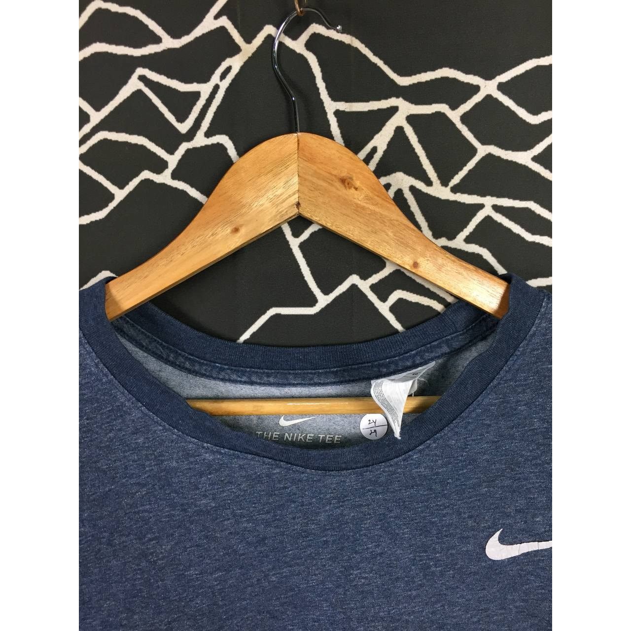 Nike Nike Dri-Fit Swoosh Logo Heather Blue Athletic Tee Size US XL / EU 56 / 4 - 4 Thumbnail