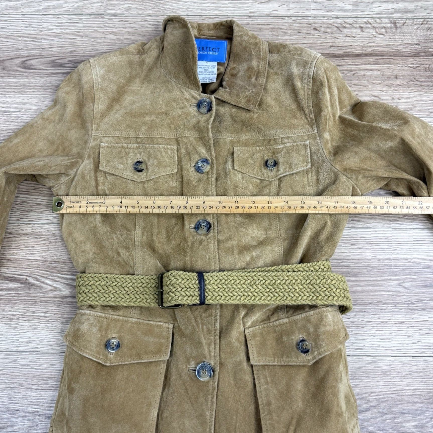 Vintage VINTAGE Ideal by Carson Kressly Brown Suede Button Up Jacket Belted Coat M Women Size M / US 6-8 / IT 42-44 - 5 Thumbnail