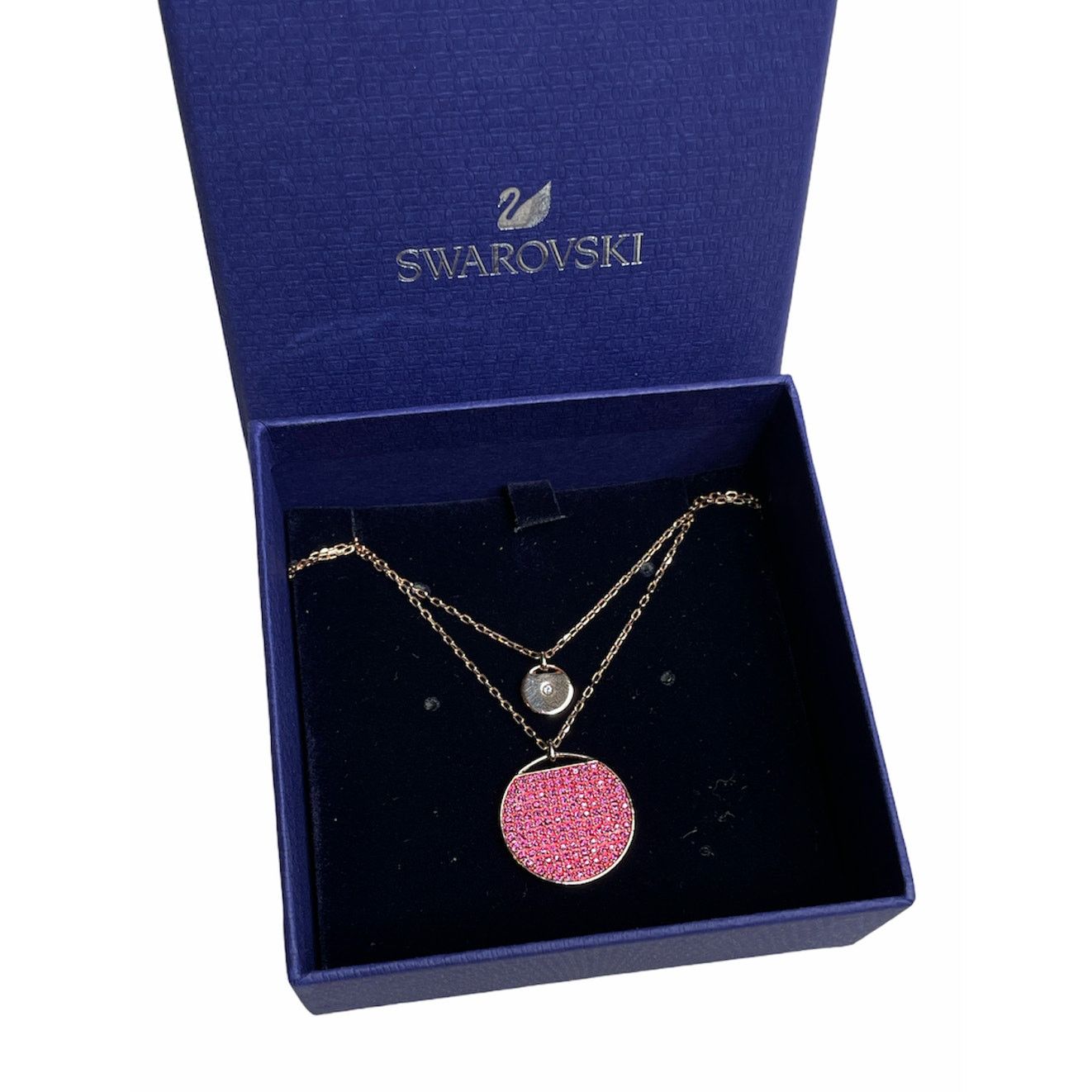 Swarovski Swarovski Ginger Double Layered Fuchsia Rose Gold Necklace Size ONE SIZE - 2 Thumbnail