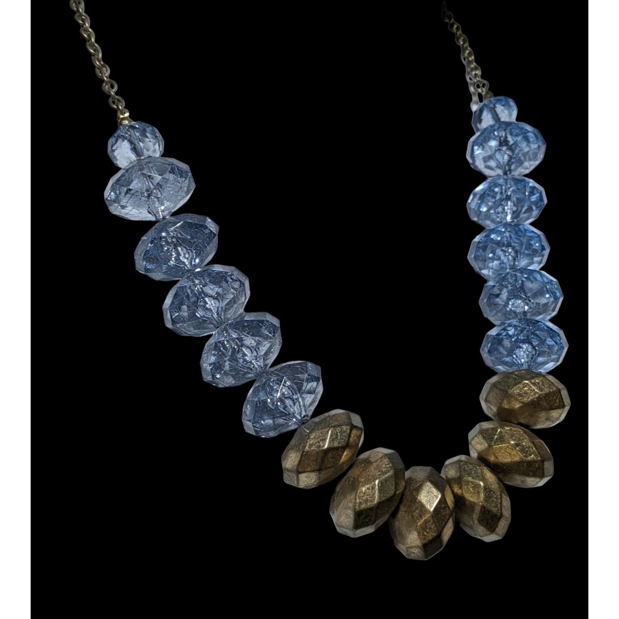 Other Retro Chunky Blue And Gold Beaded Necklace Size ONE SIZE - 3 Thumbnail