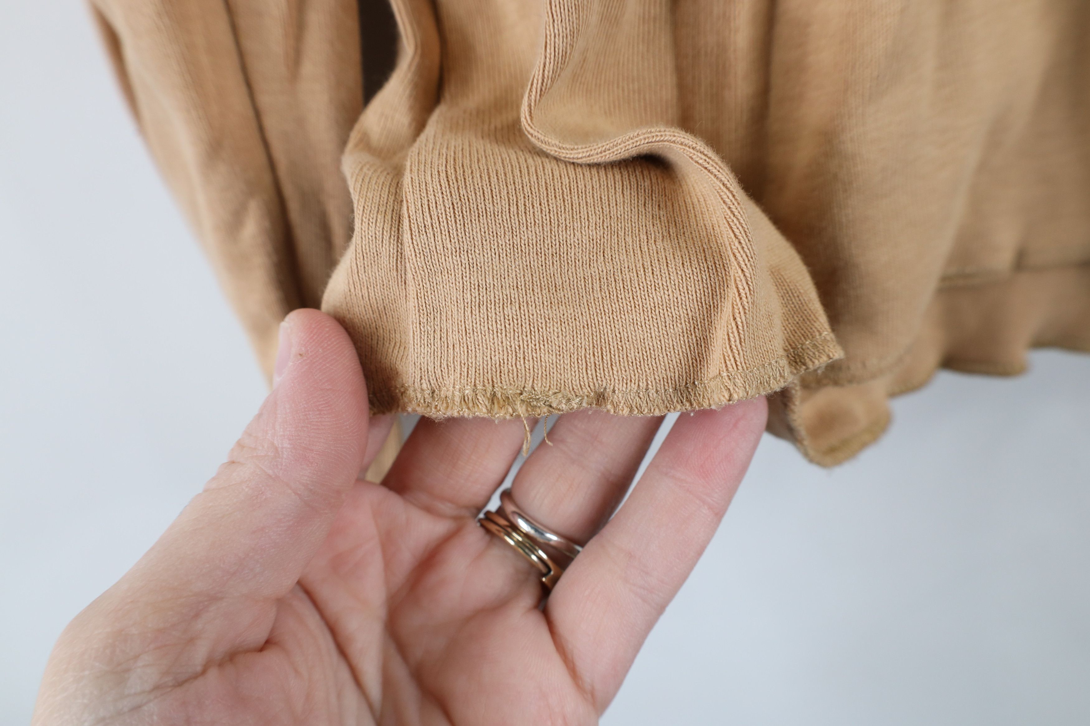 Ralph Lauren × Vintage Vintage 90s Ralph Lauren Knit Henley T-Shirt Beige USA Size L / US 10 / IT 46 - 12 Thumbnail
