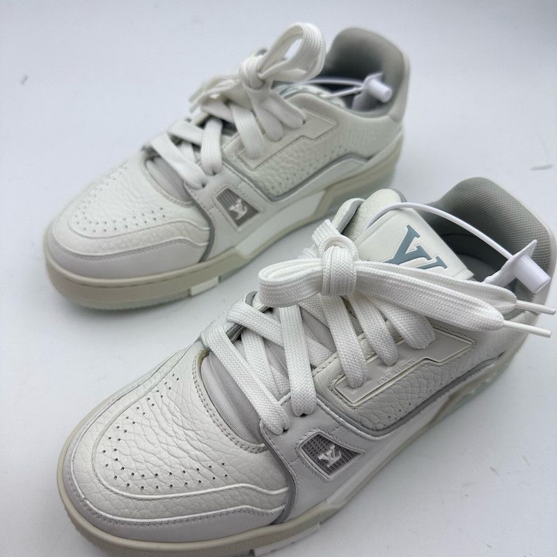 Louis Vuitton Louis Vuitton Trainer White Low-Top Fashion Sneakers 0079 Size US 5.5 / EU 38 - 1 Thumbnail