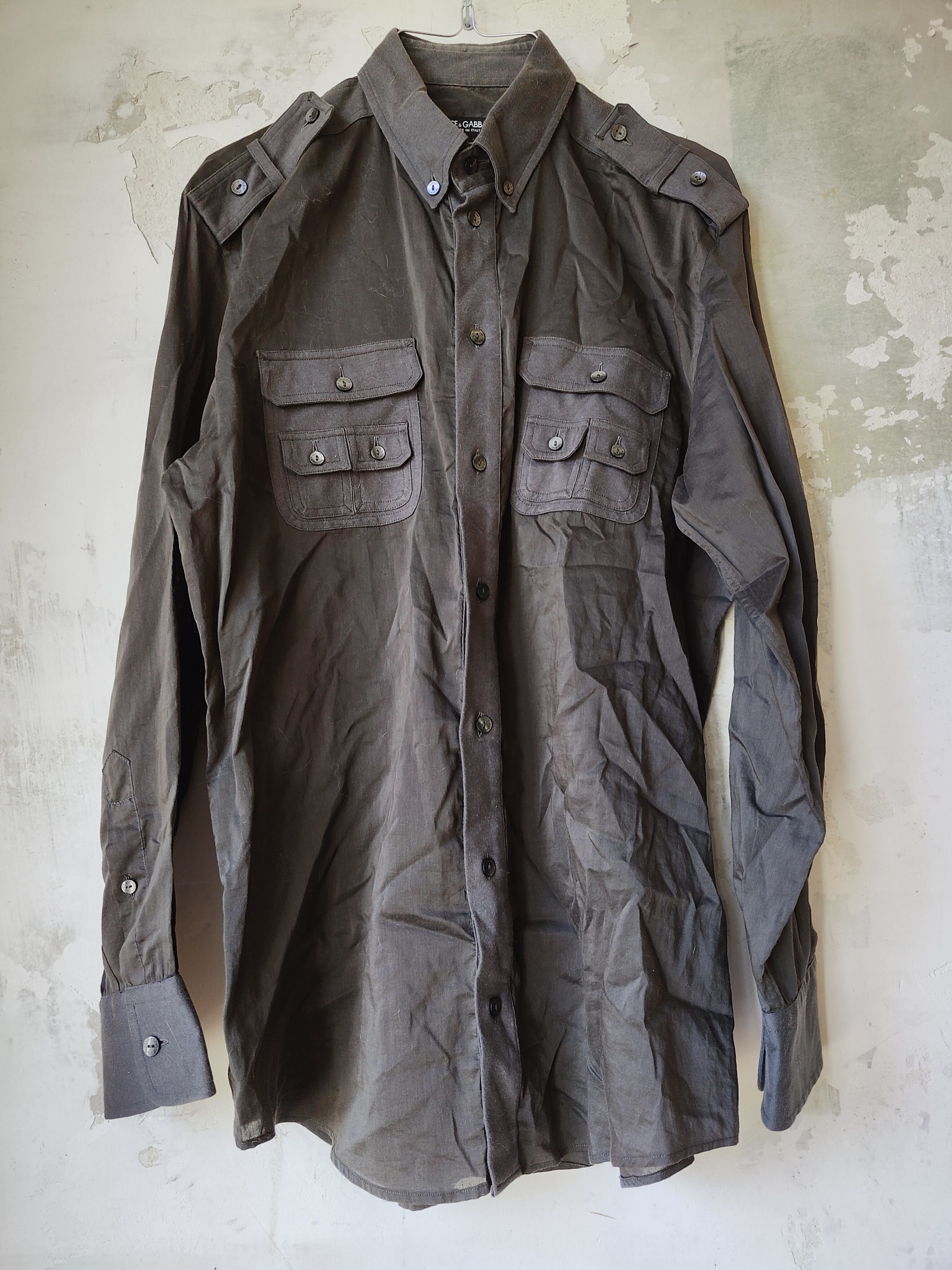 Dolce & Gabbana Vintage dolce & Gabbana military army shirt khaki Size US L / EU 52-54 / 3 - 1 Thumbnail