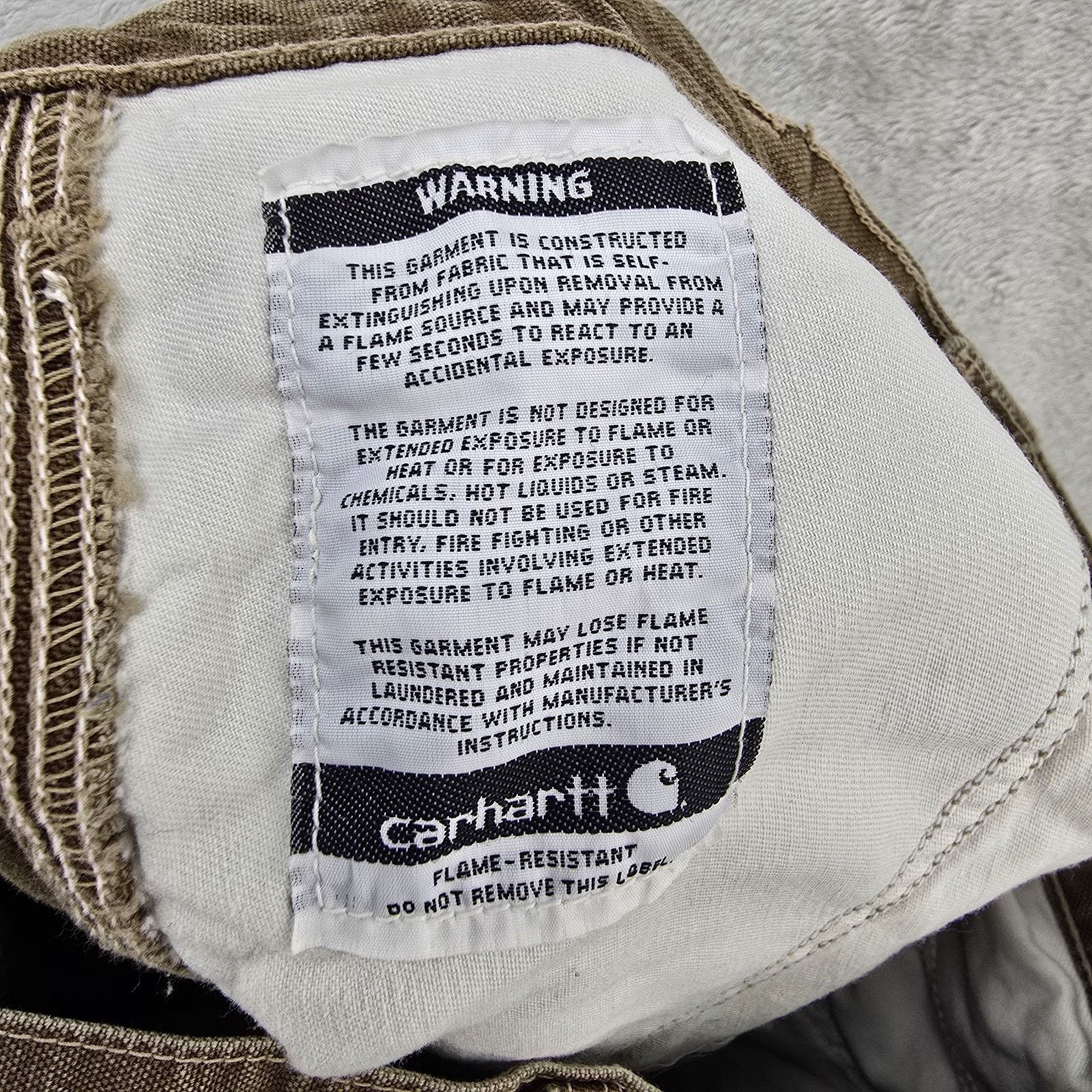 Carhartt Carhartt FR Washed Duck Dungaree Pants 35x27 Brown Carpenter Size US 35 - 5 Thumbnail
