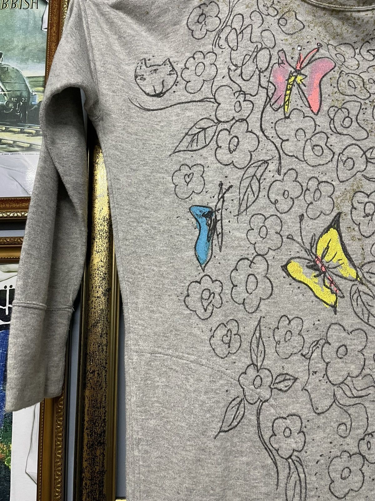 Tsumori Chisato Vintage Designer Tsumori Chisato Floral & Butterfly Art Tee Size US XL / EU 56 / 4 - 8 Thumbnail